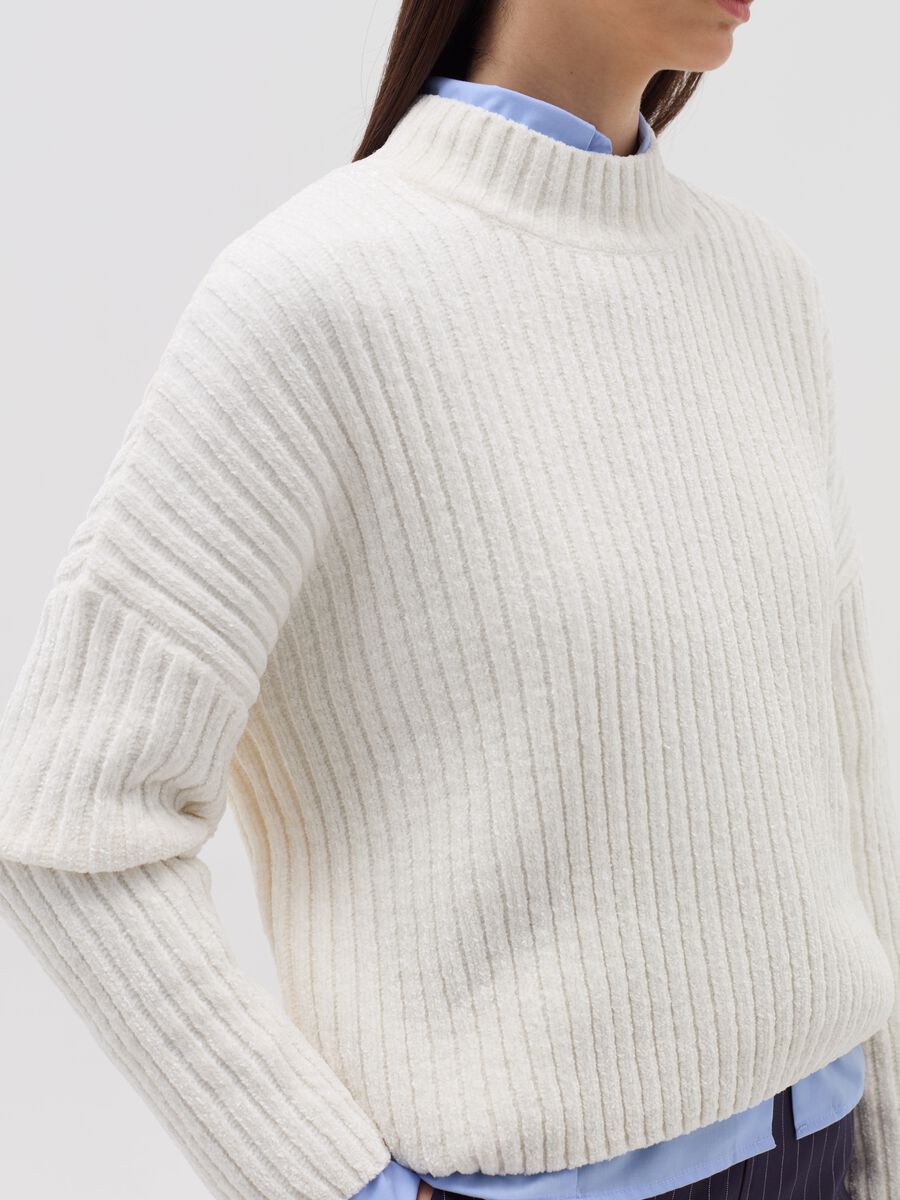 Chenille pullover with mock neck_3