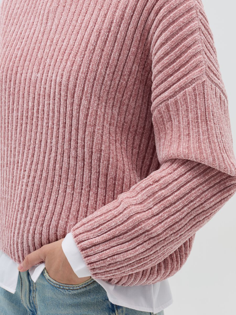 Chenille pullover with mock neck_3