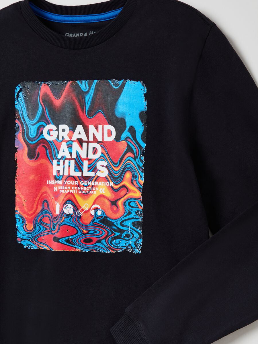 Cotton sweatshirt with Grand&Hills print_2