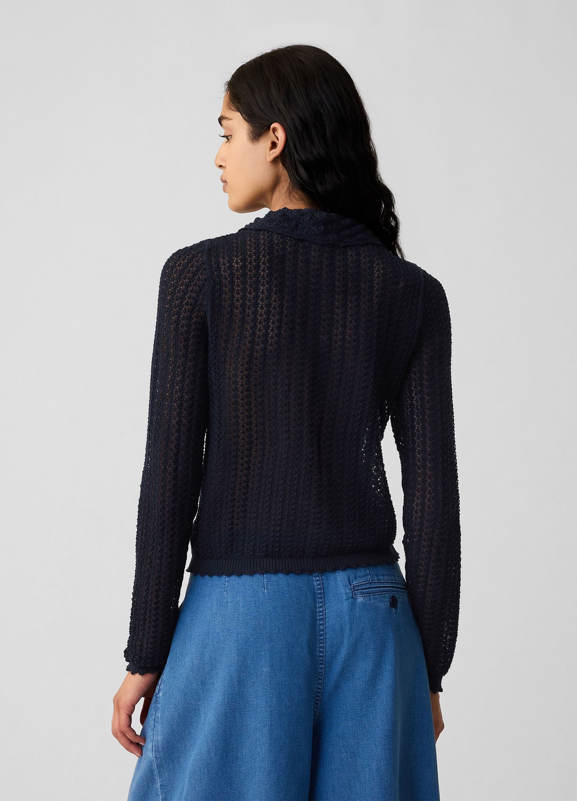 GAP for DÔEN openwork cardigan with collar