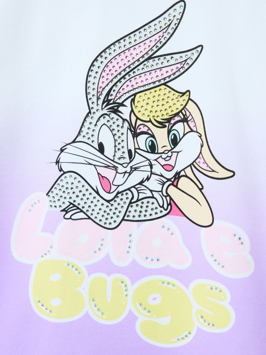 T-shirt con strass e stampa Bugs Bunny e Lola_2