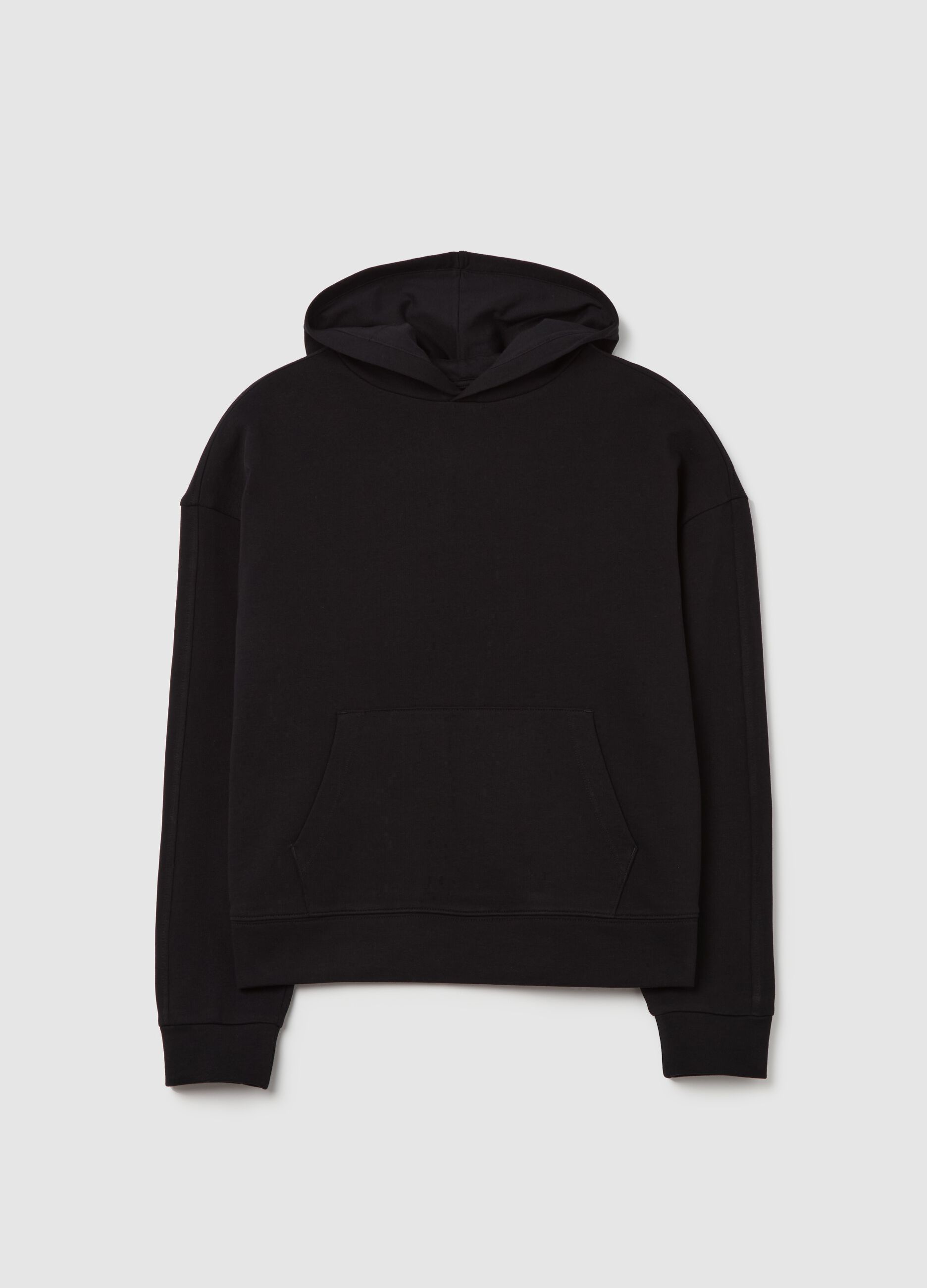 Cotton sweatshirt with hood and pocket