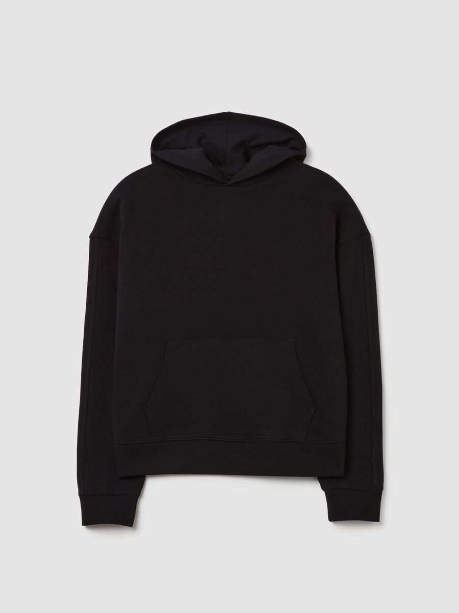 Cotton sweatshirt with hood and pocket_0