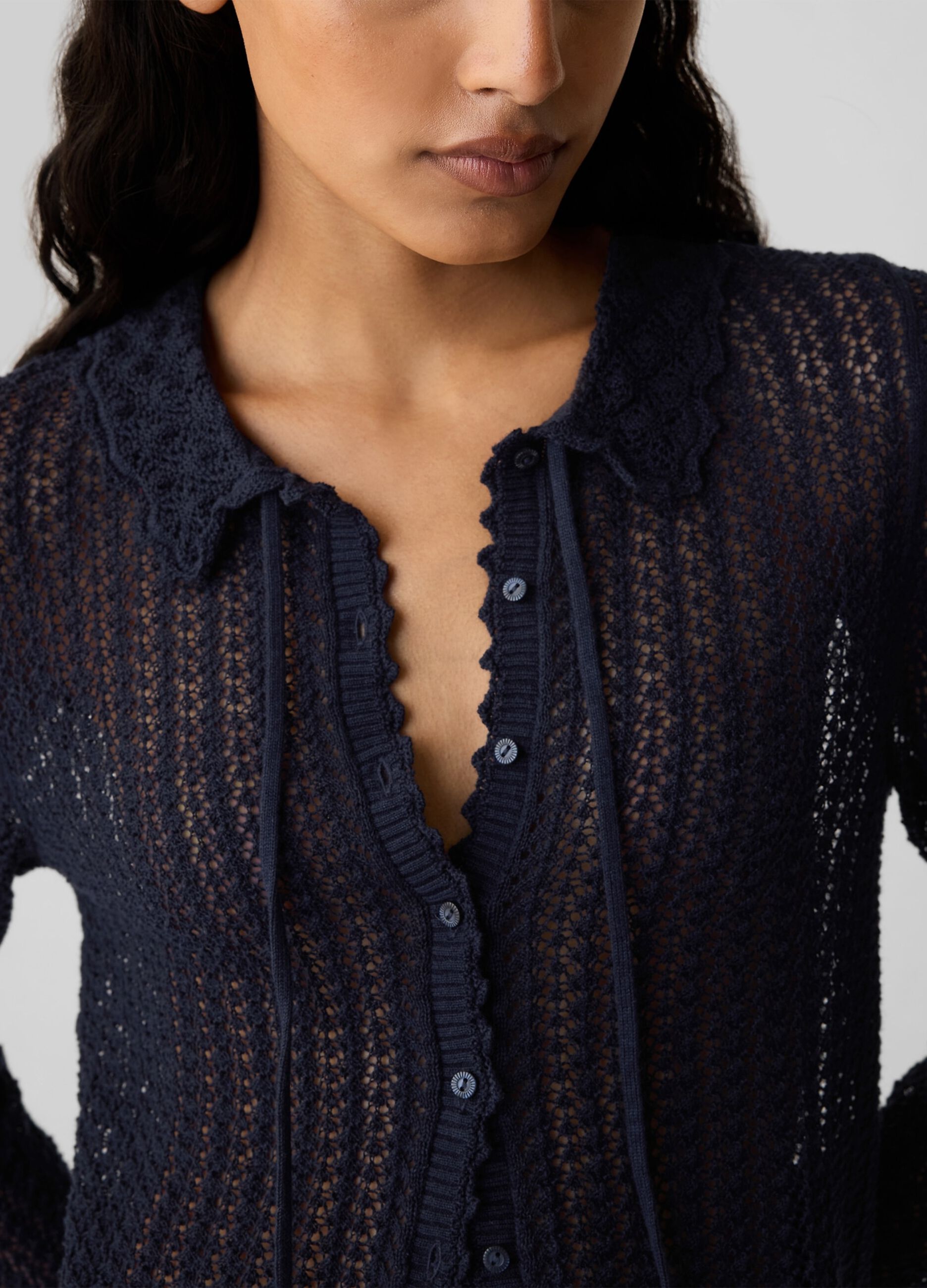 GAP for DÔEN openwork cardigan with collar