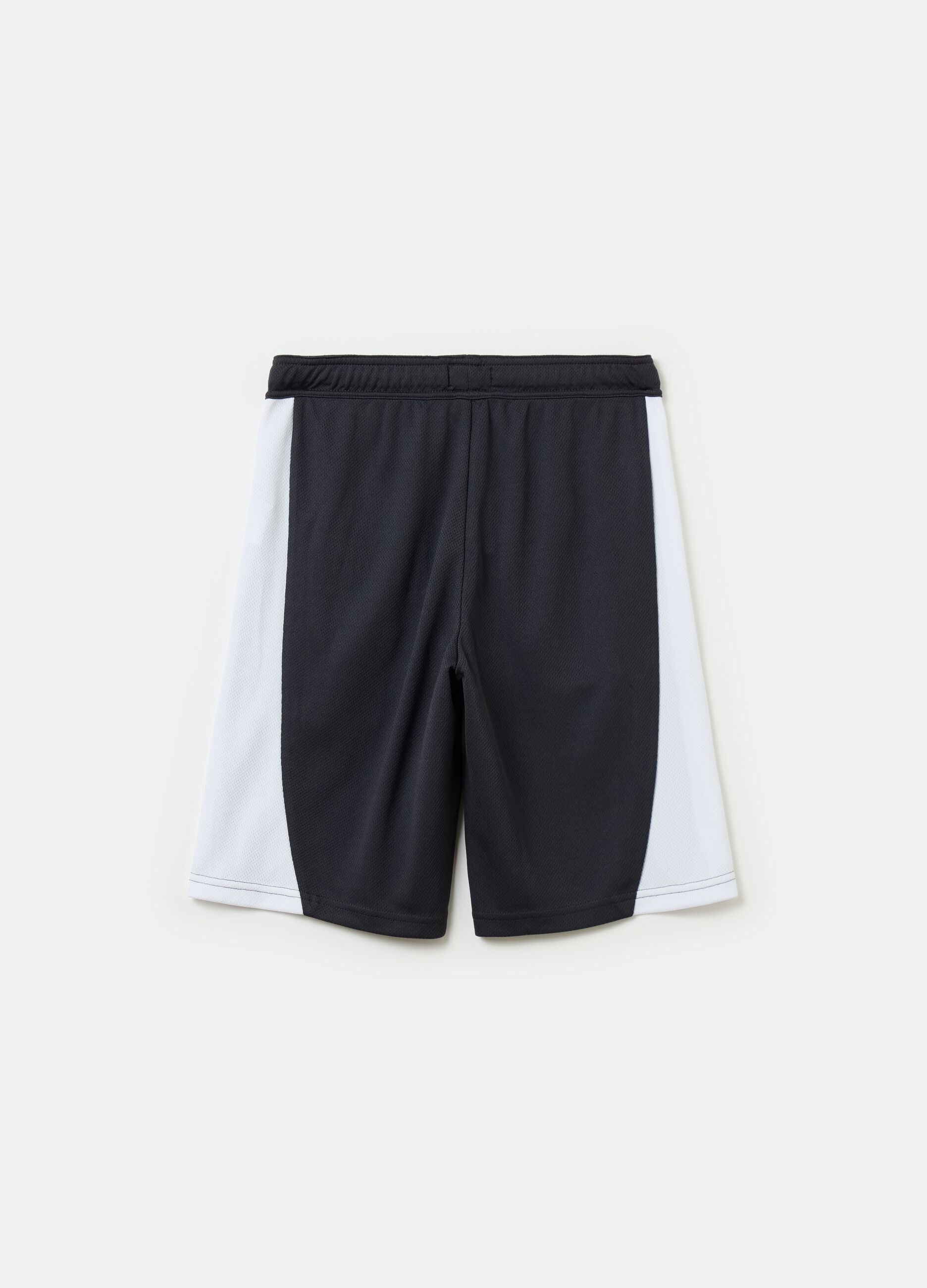 Mesh Bermuda shorts with contrasting bands