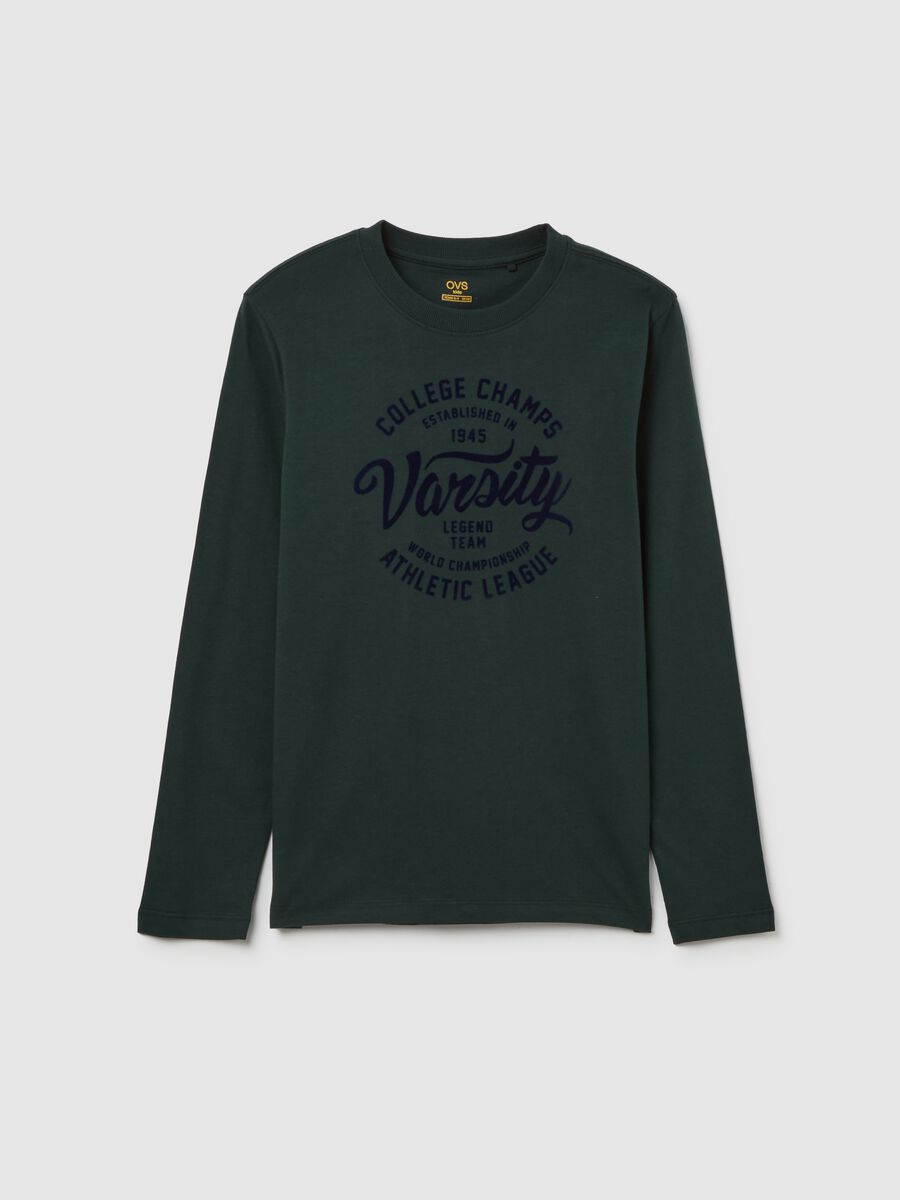 T-shirt maniche lunghe stampa "Varsity College"_0