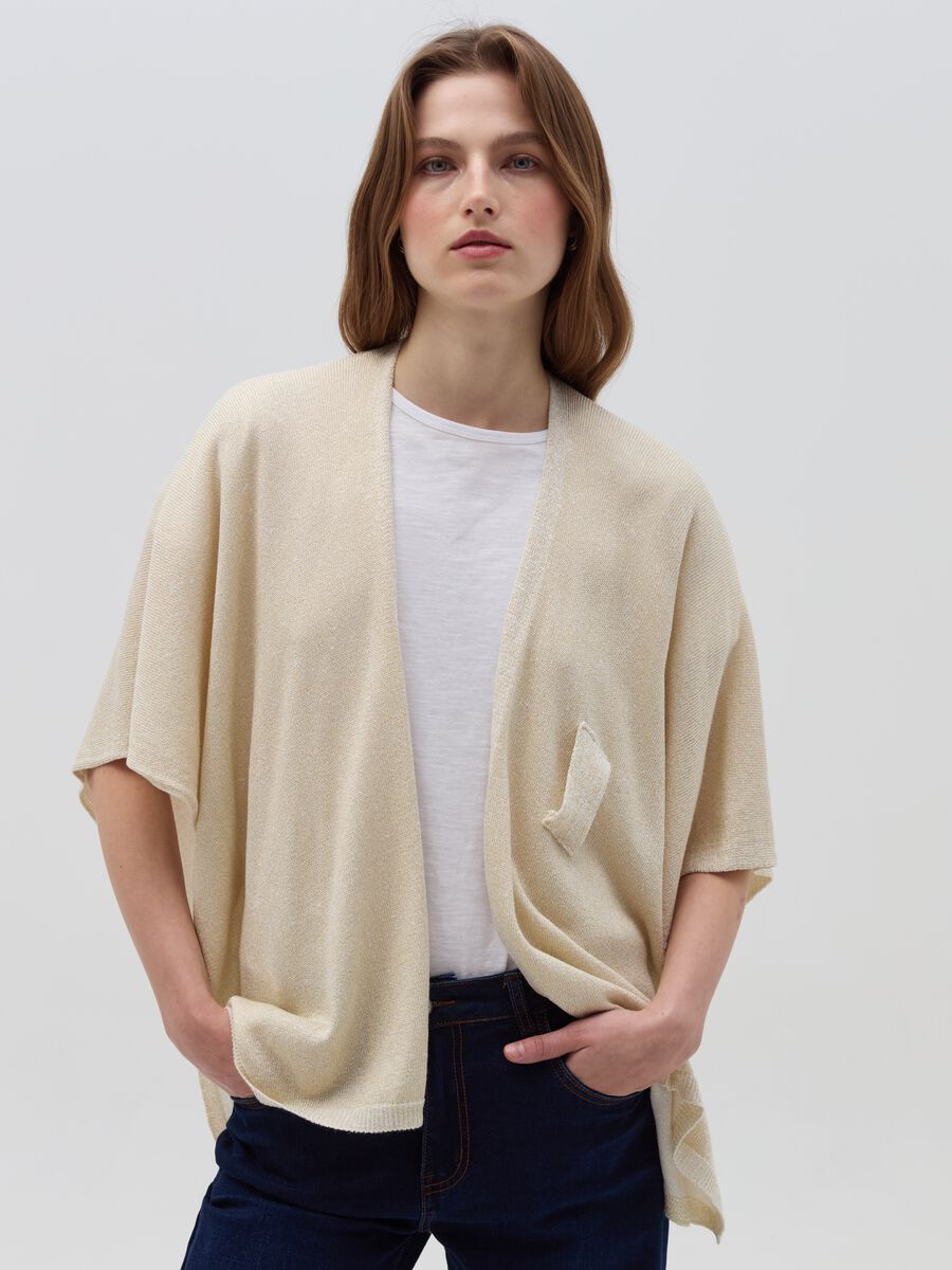 Lurex cape with knot_1