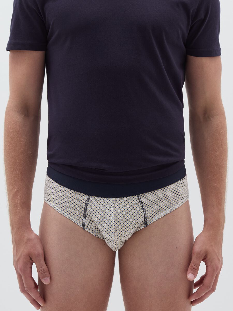 Three-pack briefs with elasticated exterior and pattern_2