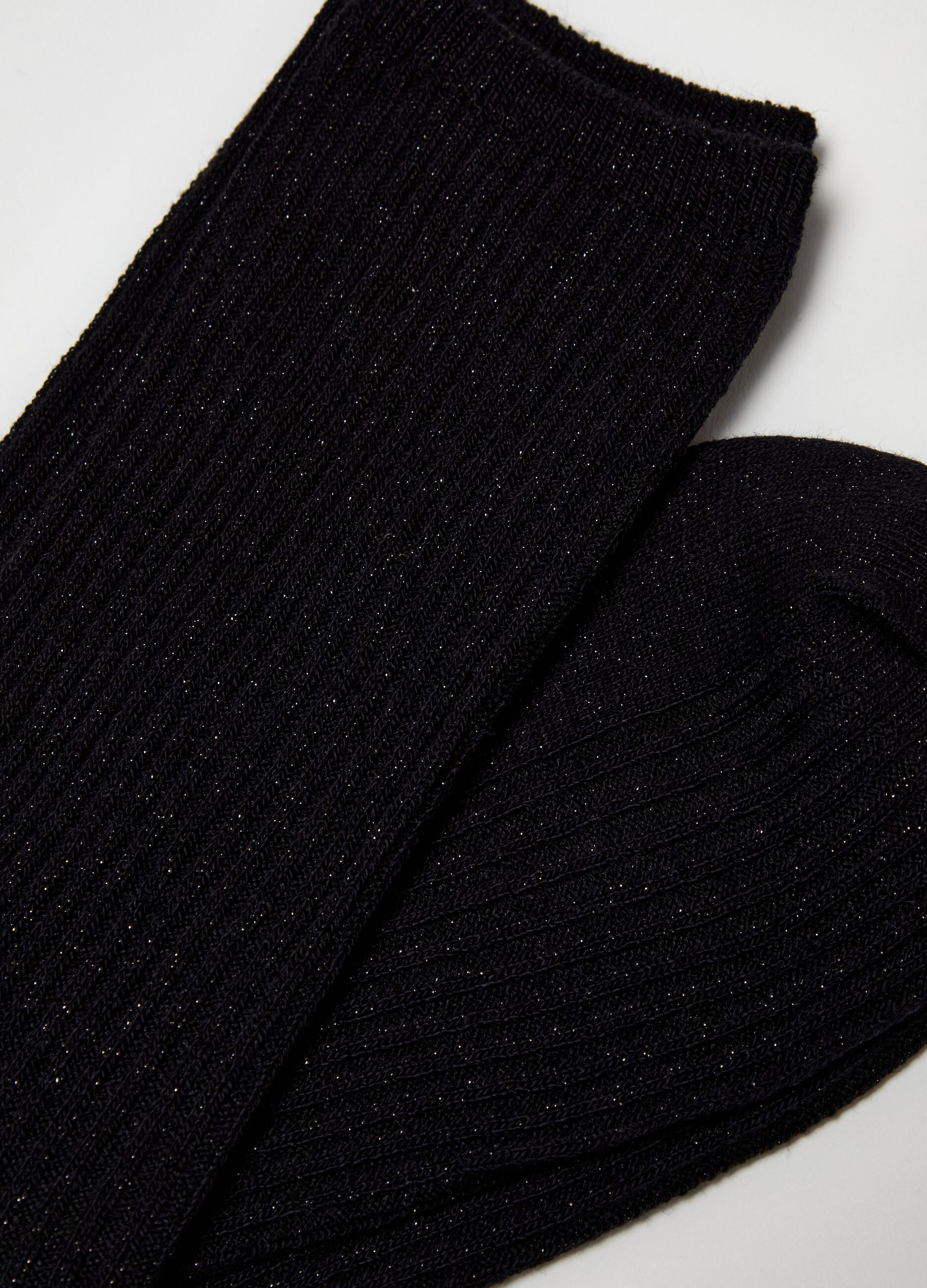 Stretch midi socks with lurex