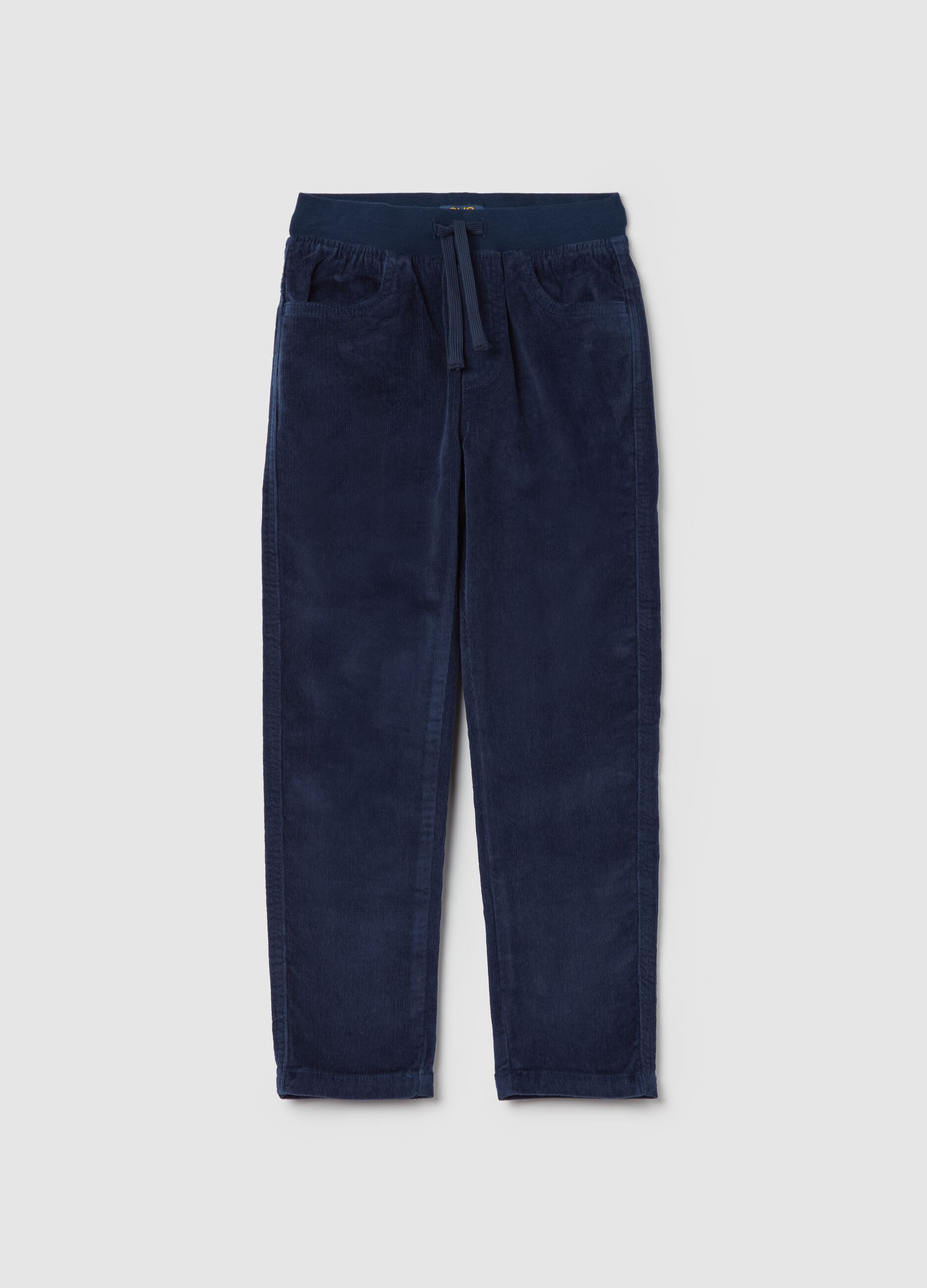 Corduroy joggers with drawstring