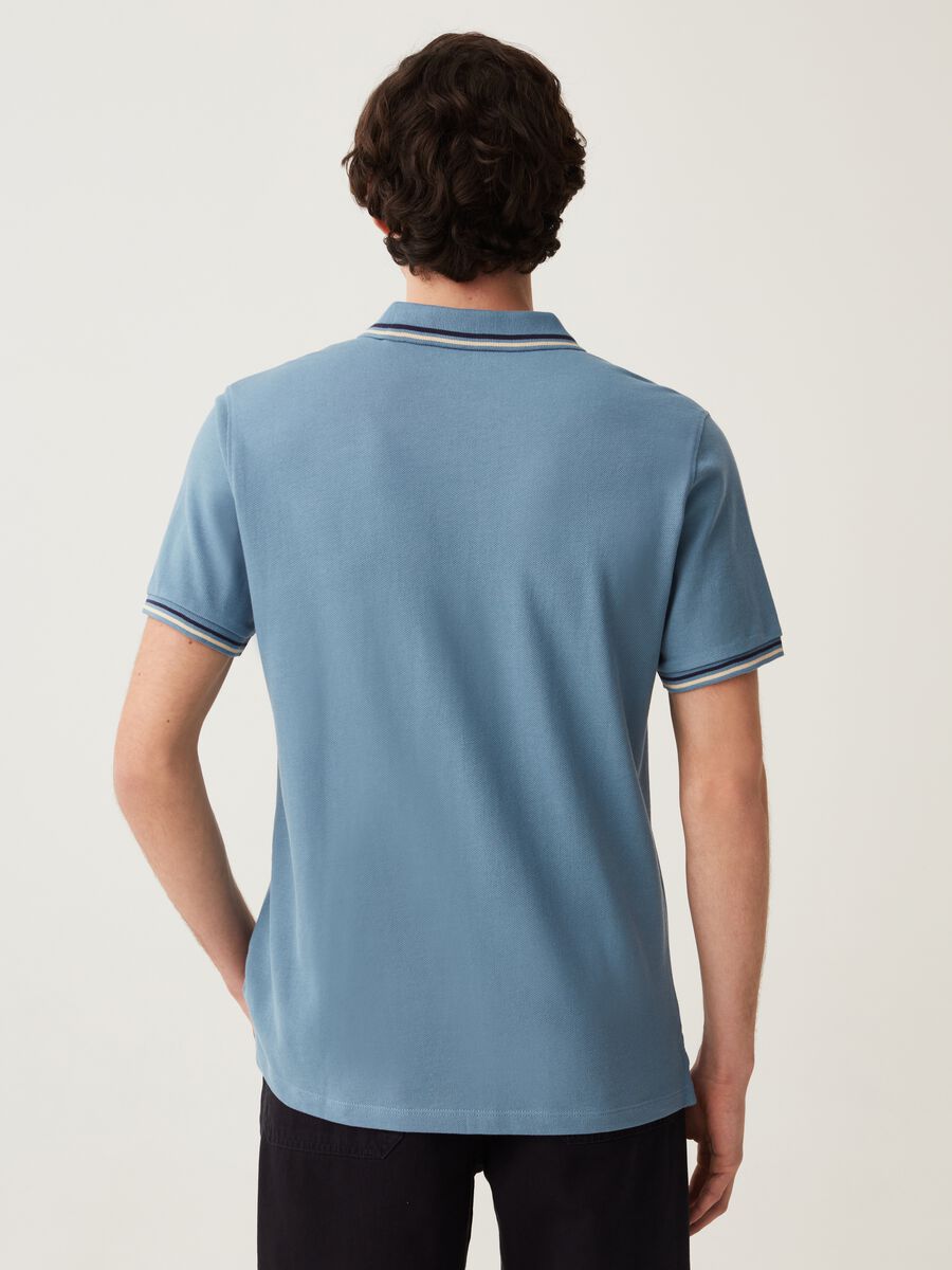 Grand&Hills polo shirt in pique with striped trim_2