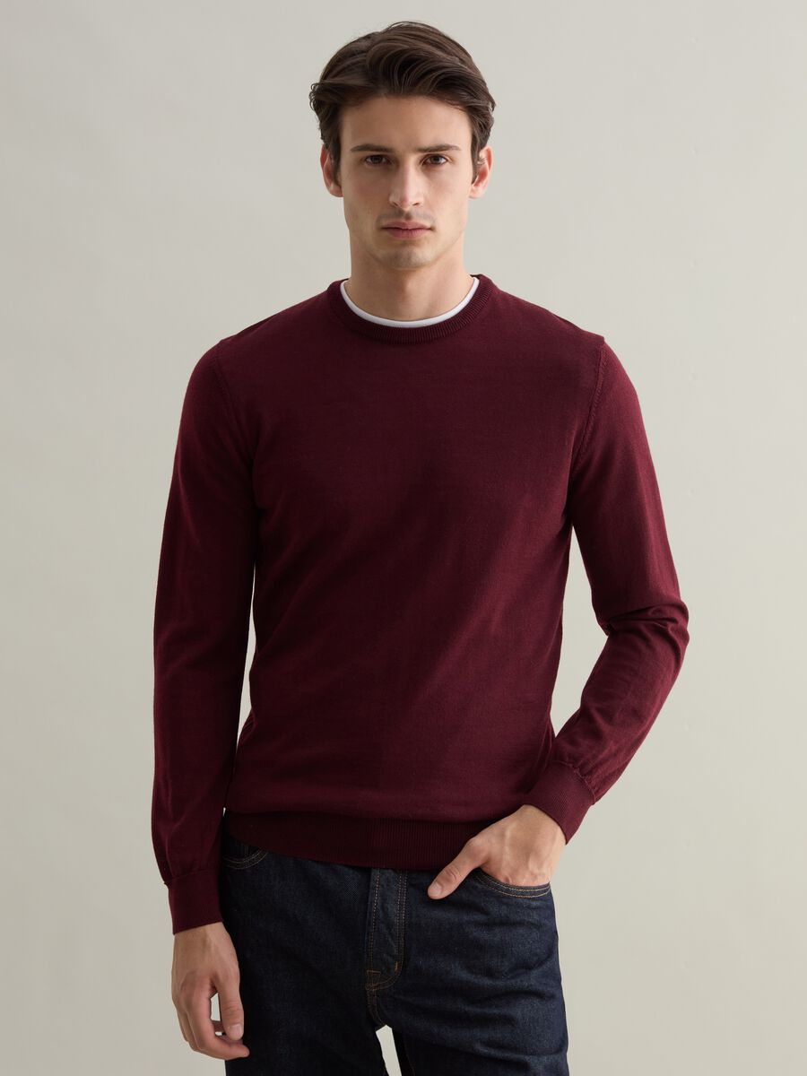 Merino wool pullover with round neck_1