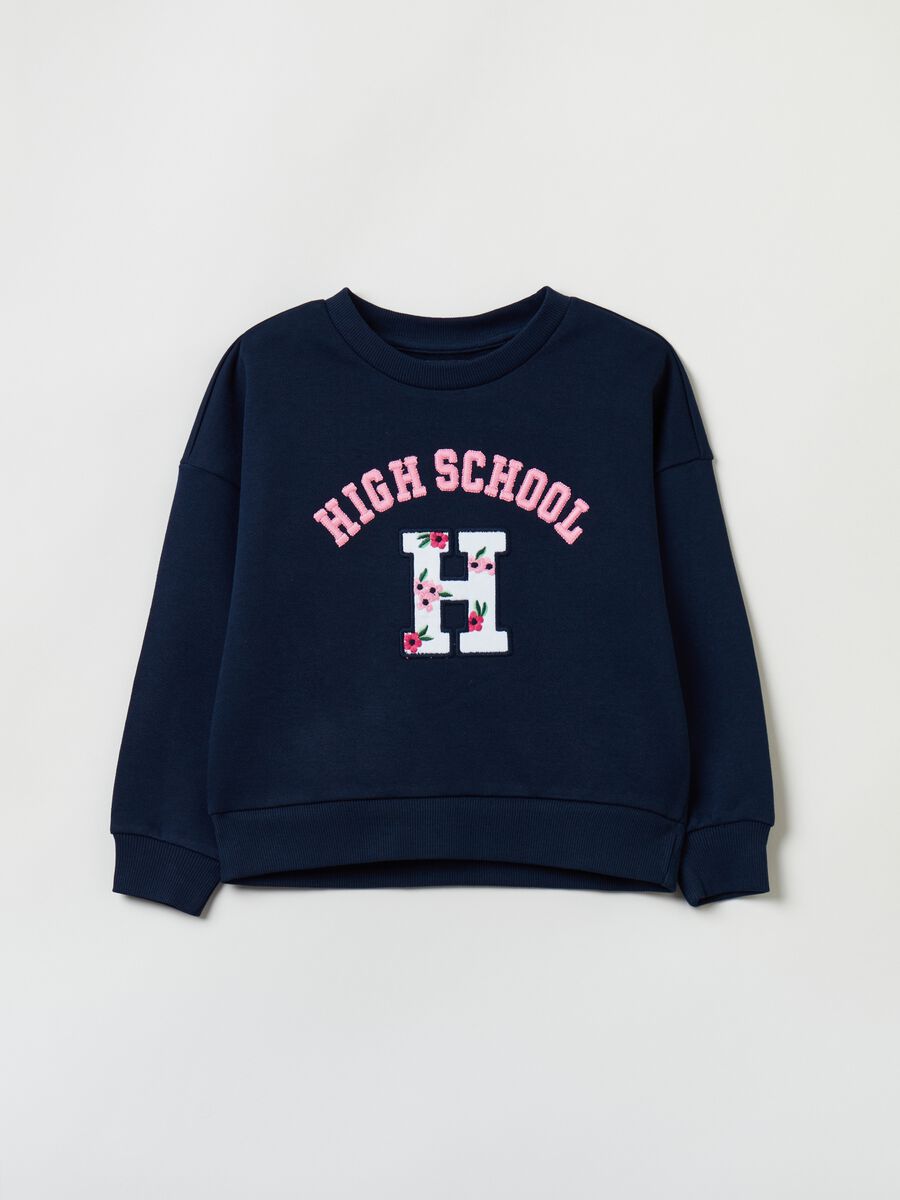 French terry sweatshirt with embroidery_0