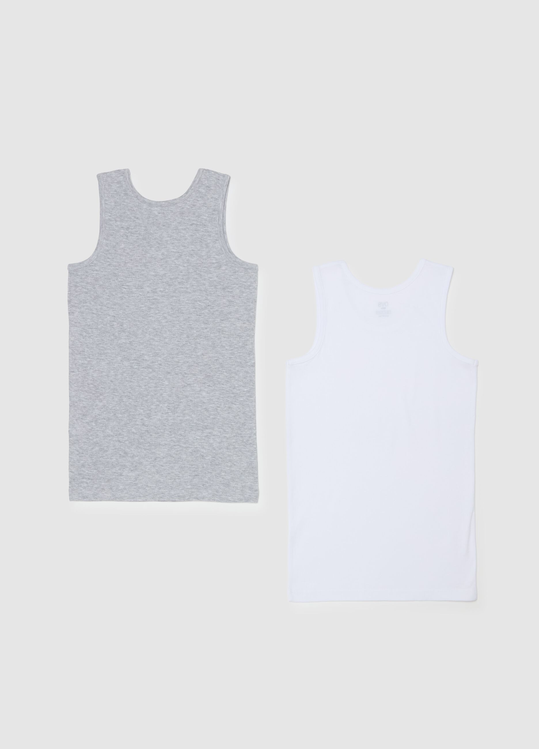 Two-pack racerback vests in organic cotton