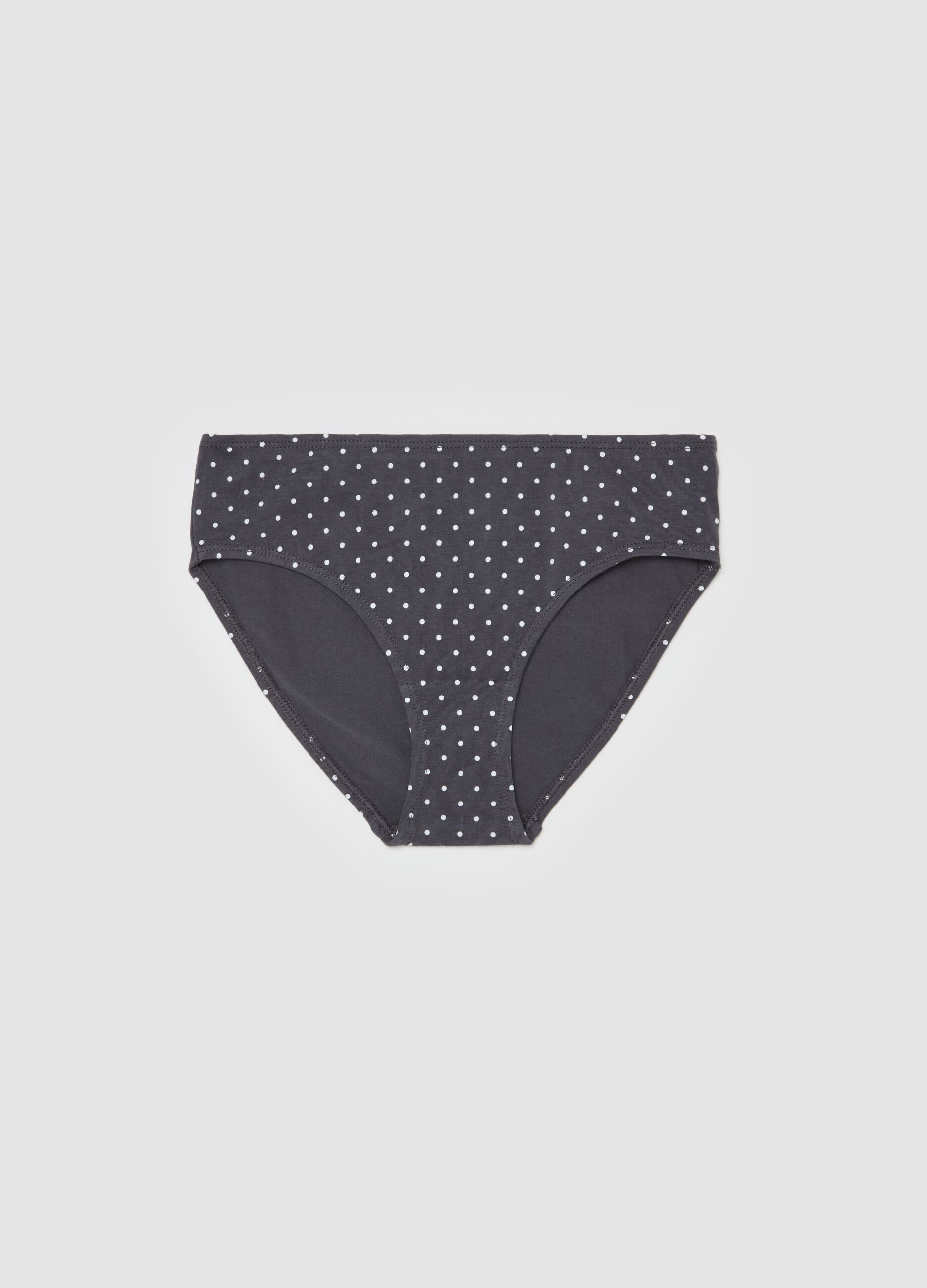 Organic cotton briefs with polka dot pattern