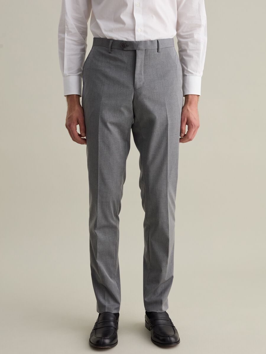 Pantalone slim fit in misto viscosa_1