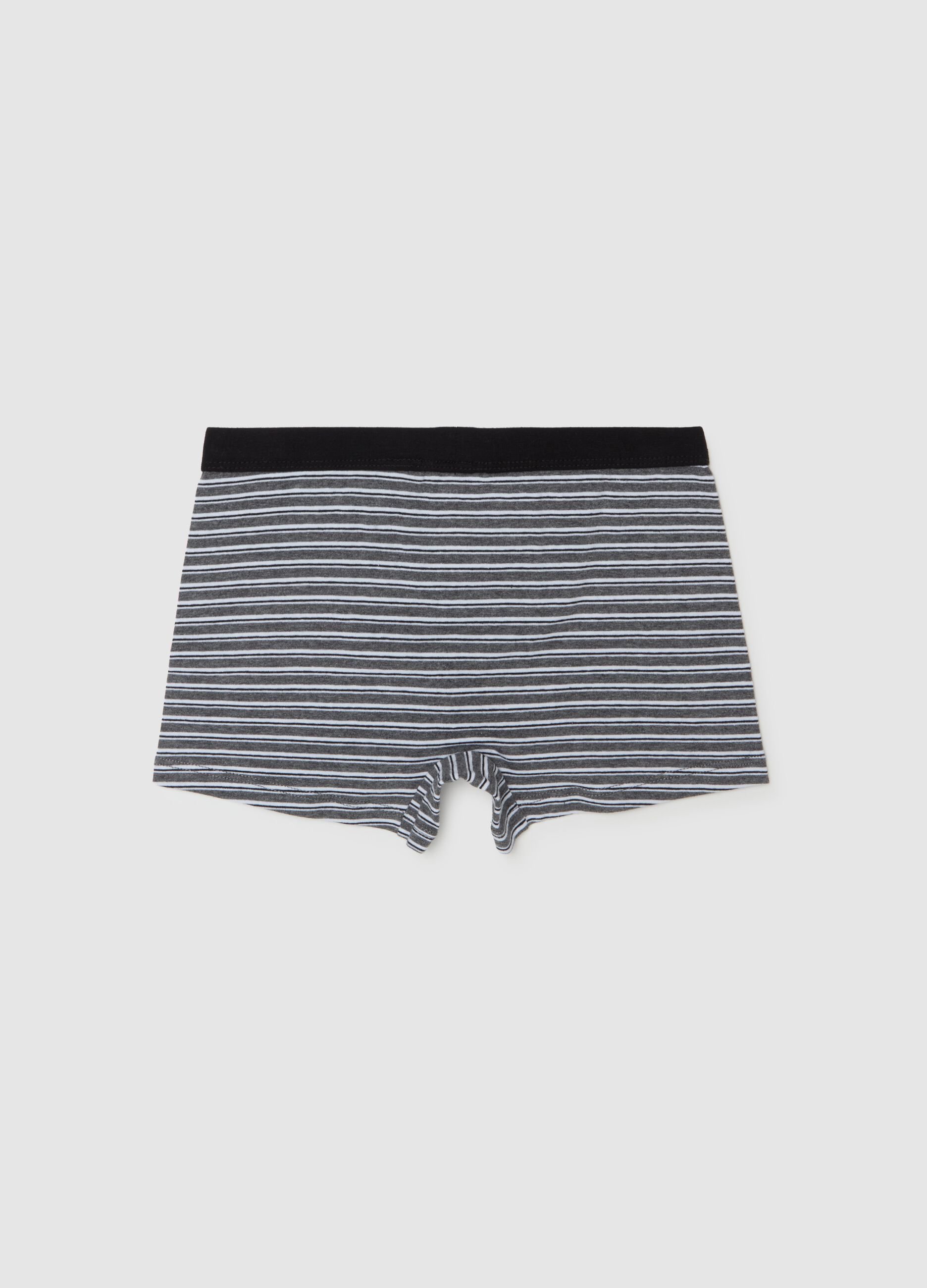 Organic cotton boxer shorts with striped pattern