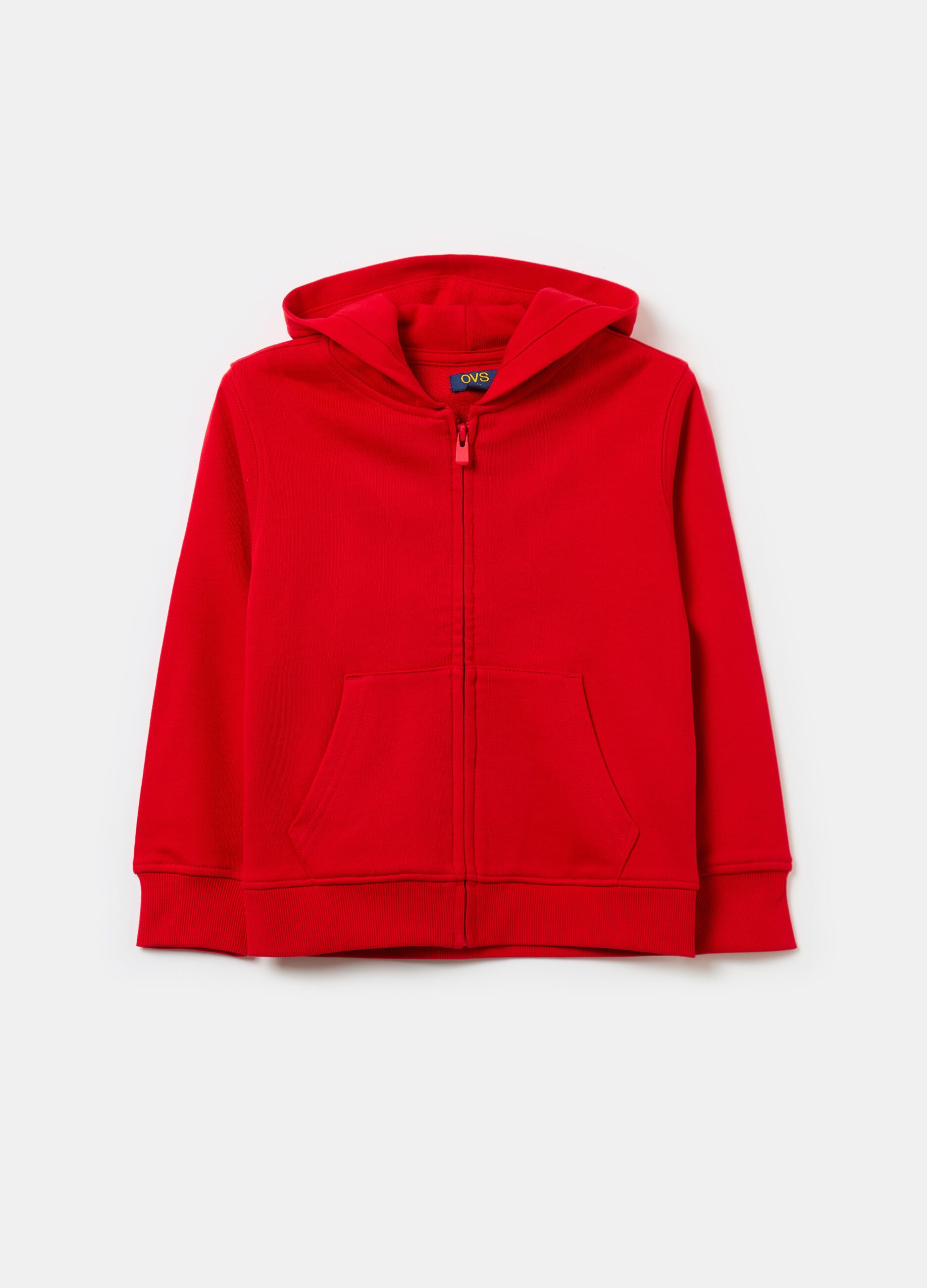 Essential organic cotton full-zip sweatshirt with hood