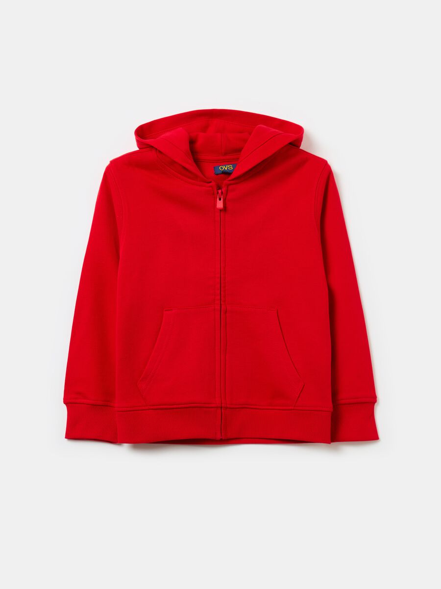 Essential organic cotton full-zip sweatshirt with hood_0