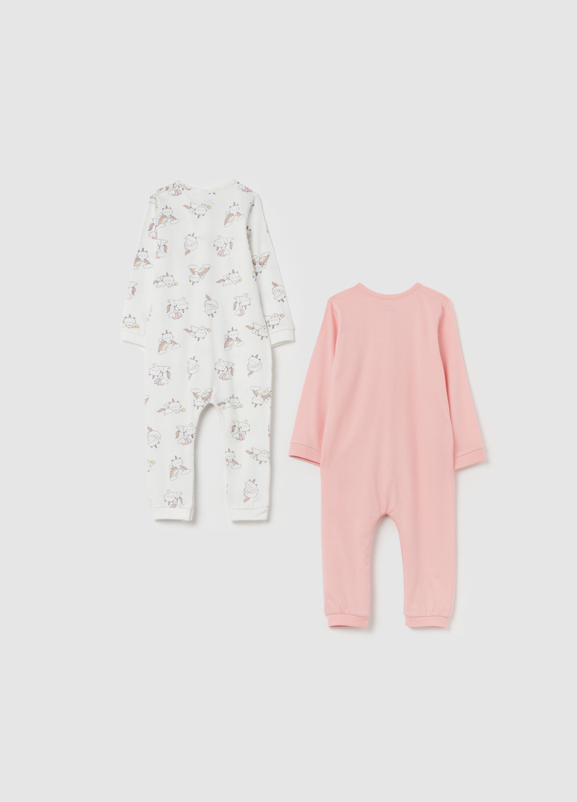 Two-pack onesies in organic cotton with print