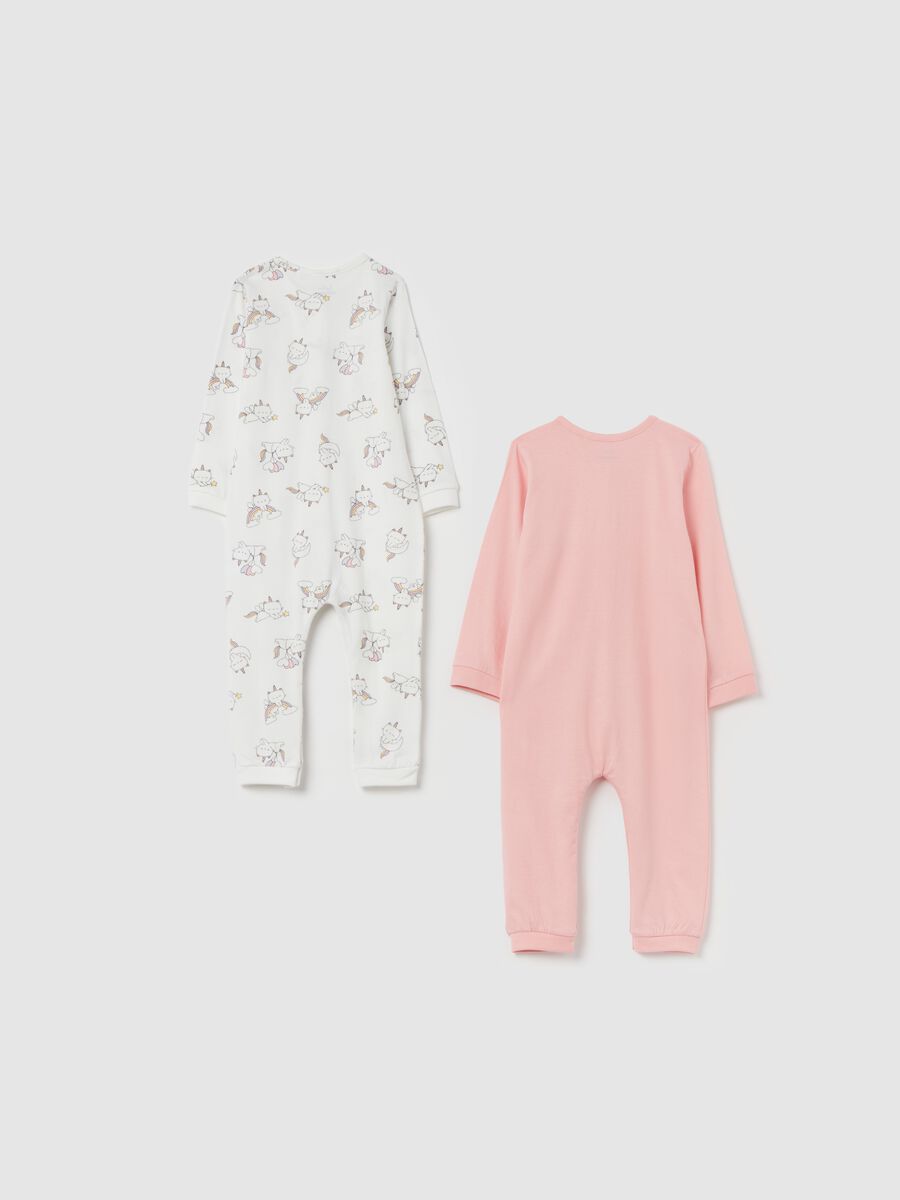 Two-pack onesies in organic cotton with print_1