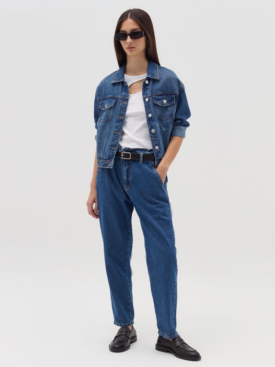 Paper bag jeans with pockets_0