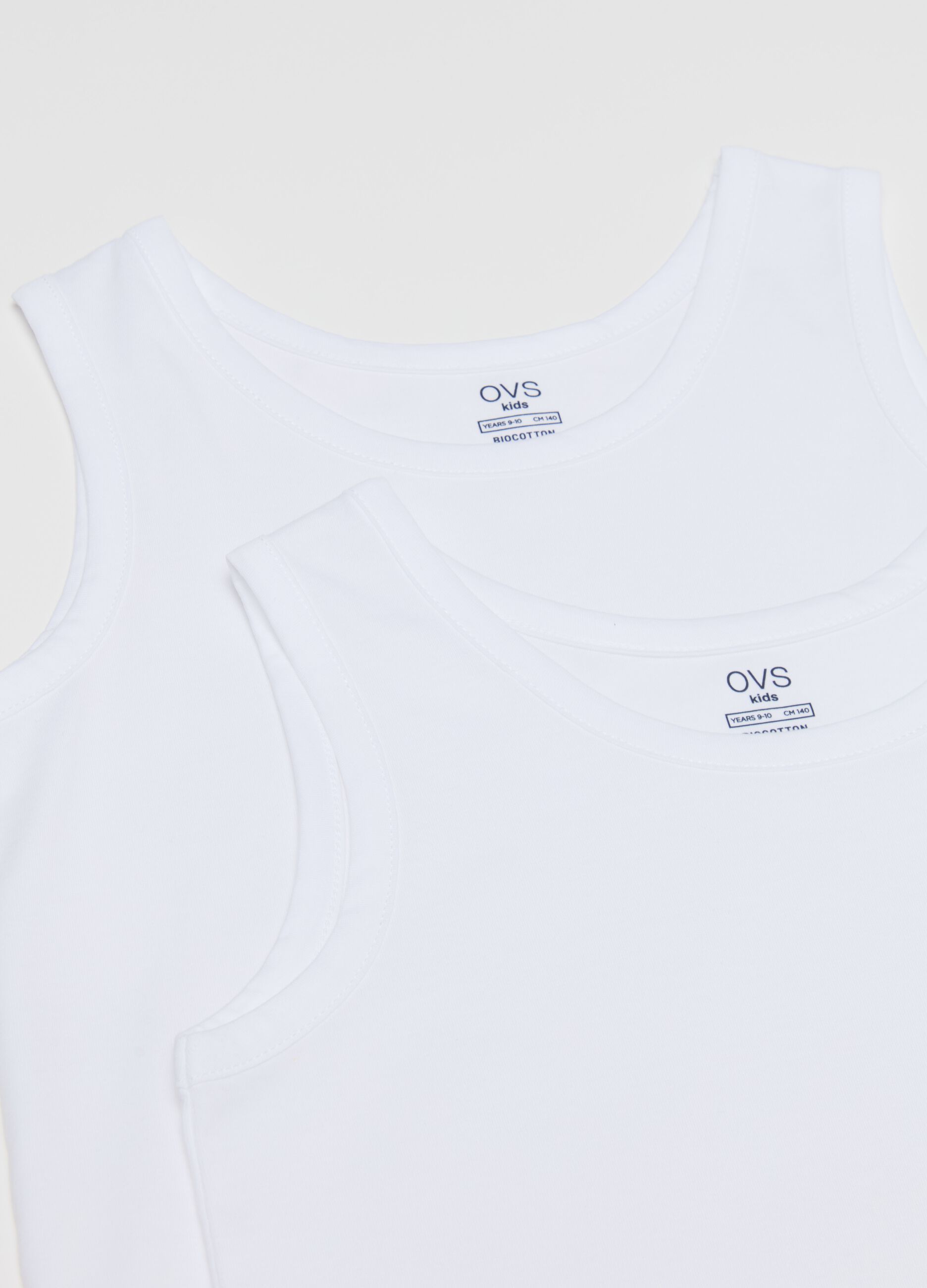 Two-pack racerback vests with round neck