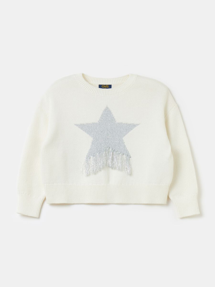 Cotton pullover with star design_0