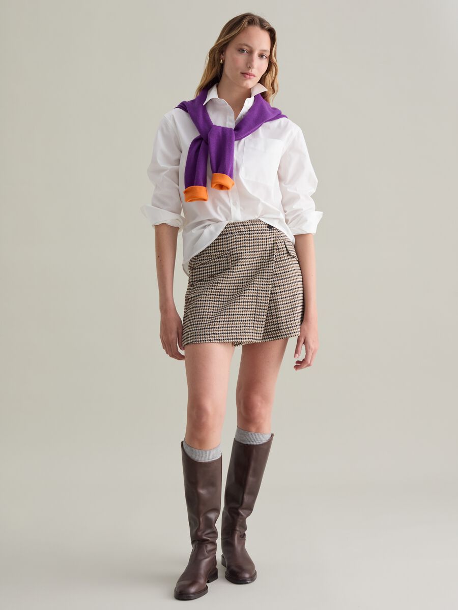 Wraparound houndstooth miniskirt_0