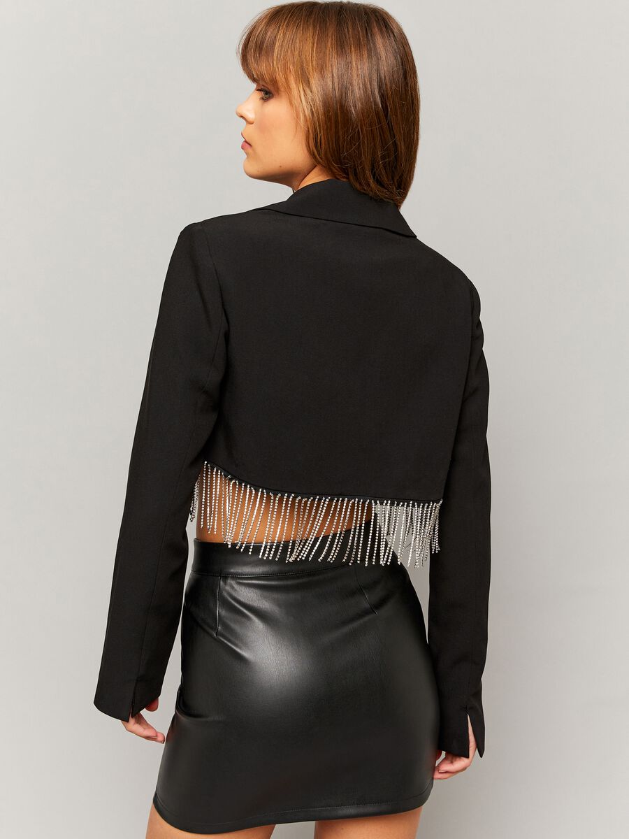 Cropped Blazer with rhinestone fringes_1