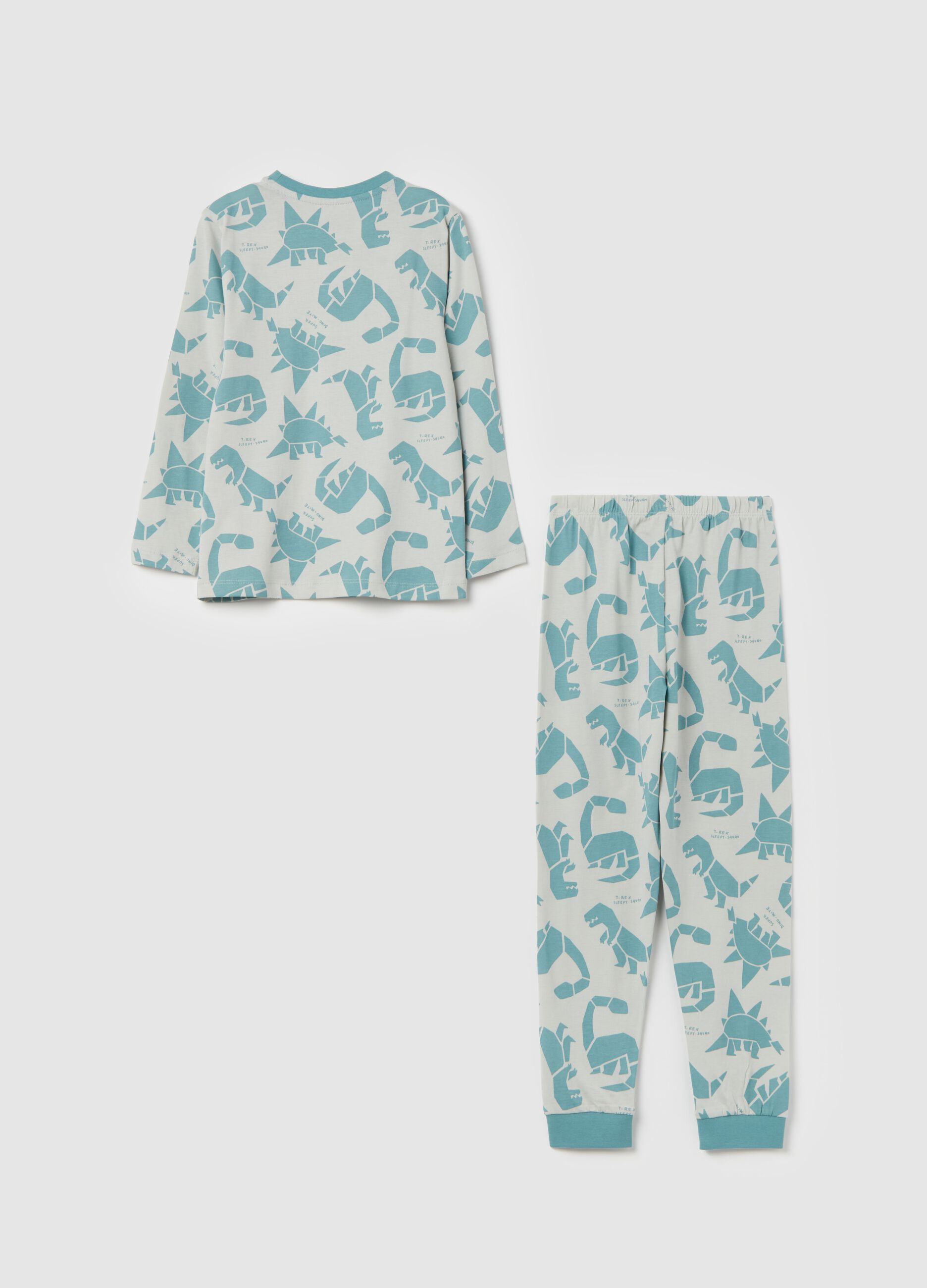 Organic cotton pyjamas with dinosaurs print