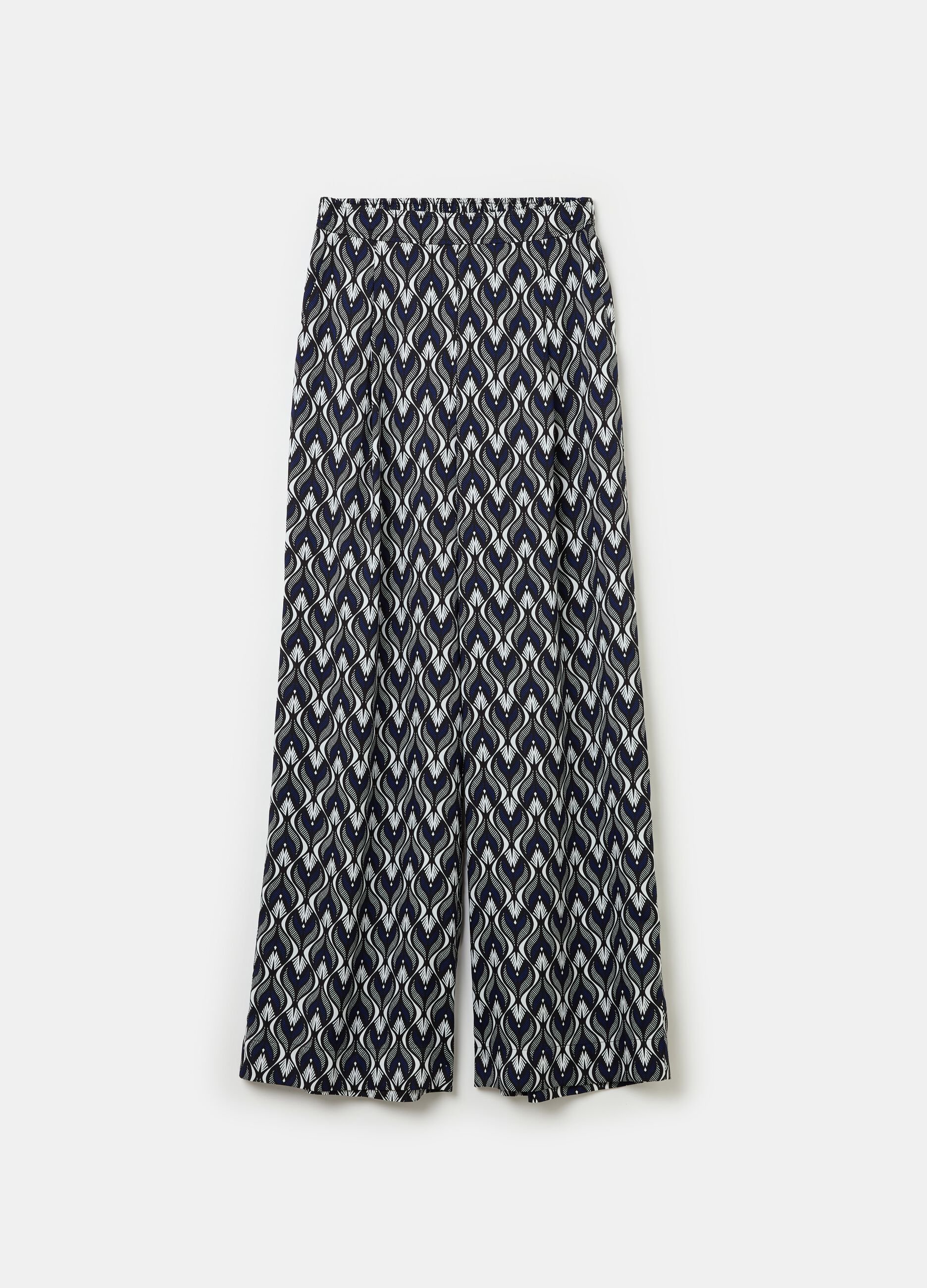 Relaxed-fit trousers with pattern print