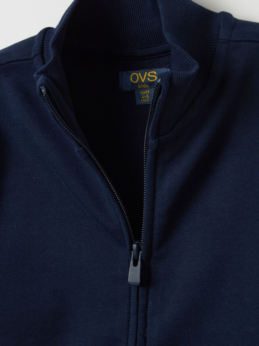 Full-zip sweatshirt in cotton with high neck_2