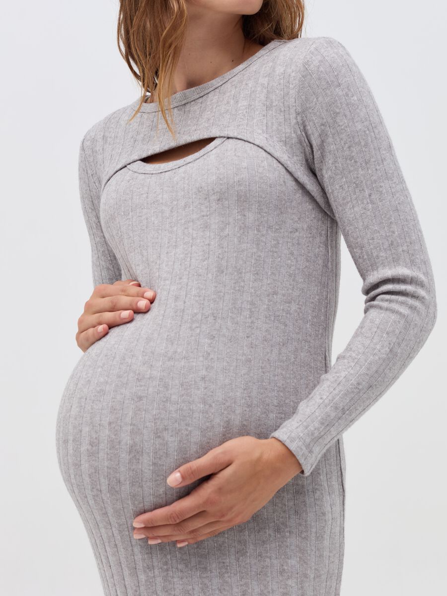 Sleeveless ribbed maternity dress_2