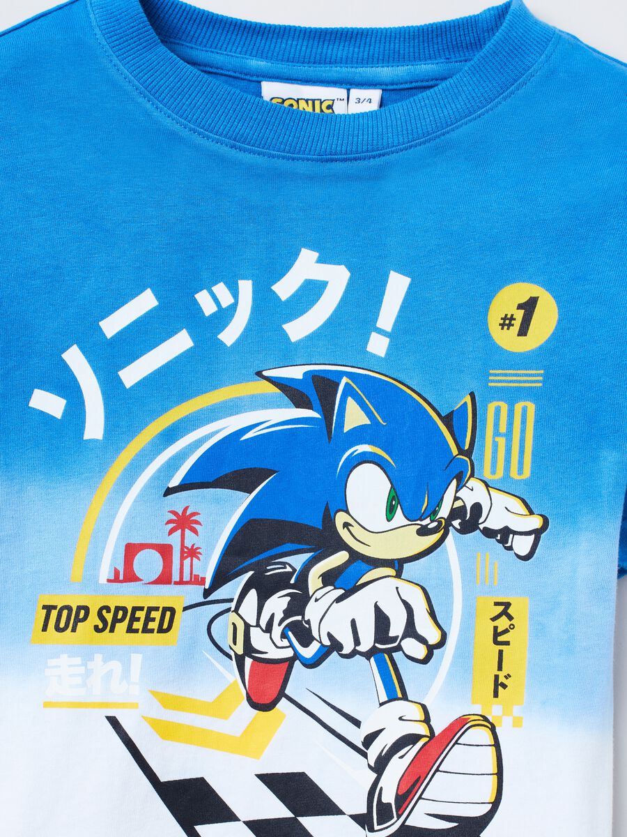 Cotton T-shirt with Sonic print_1