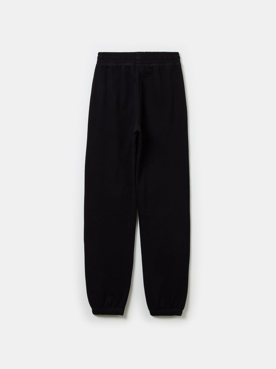 Joggers in fleece with elasticated edging and print_1