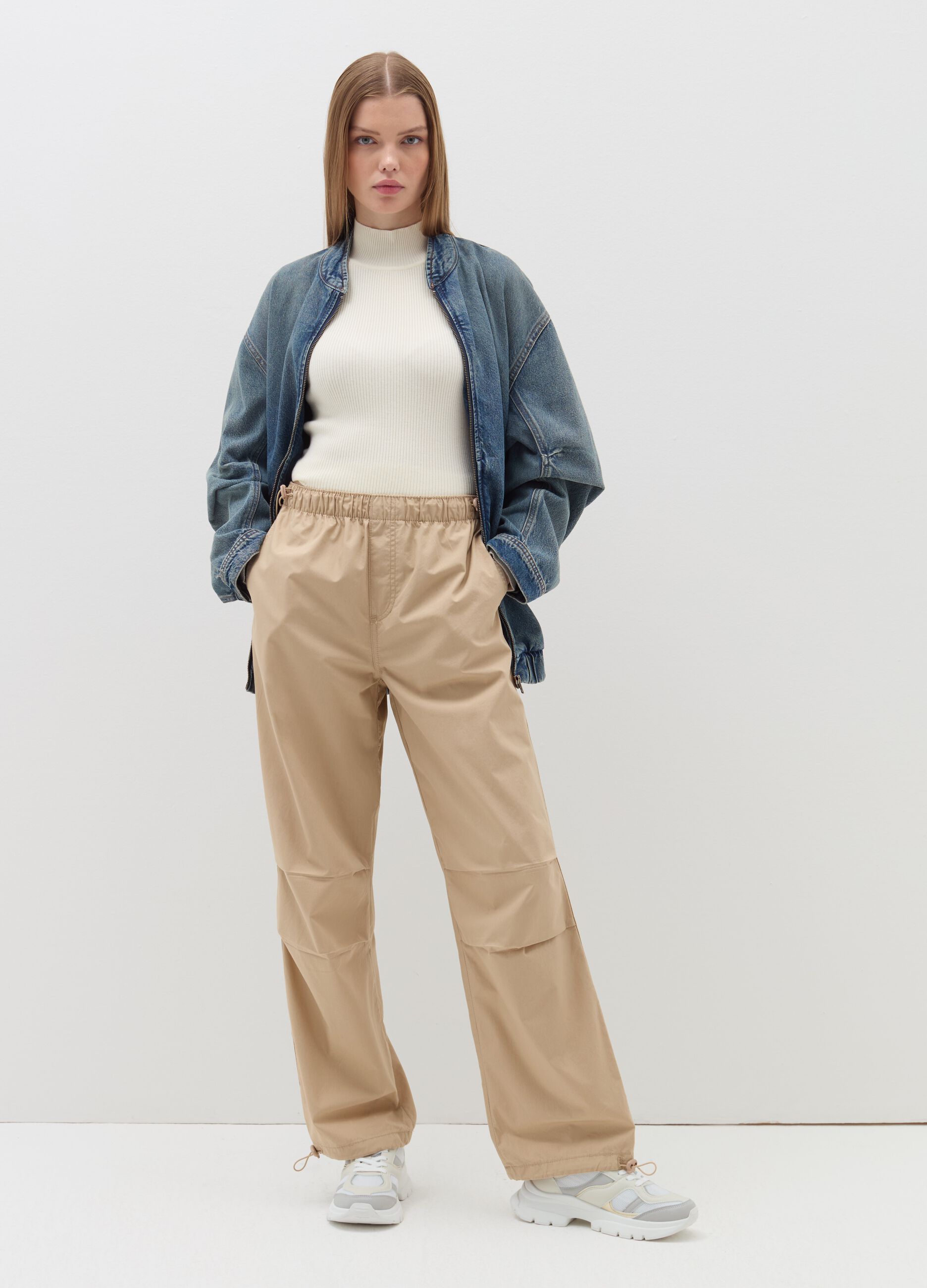 Cotton parachute trousers