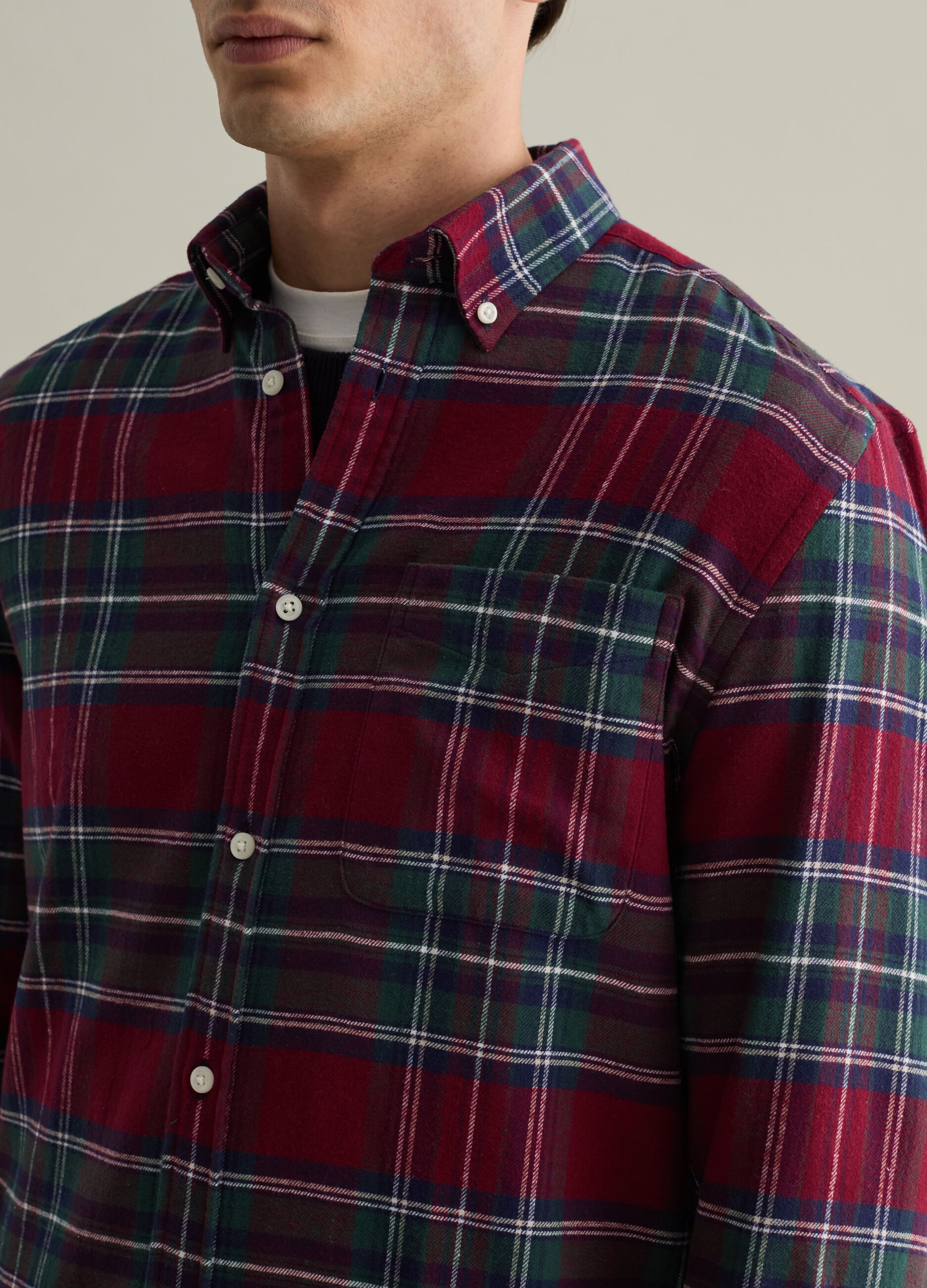 Chequered flannel shirt with pocket