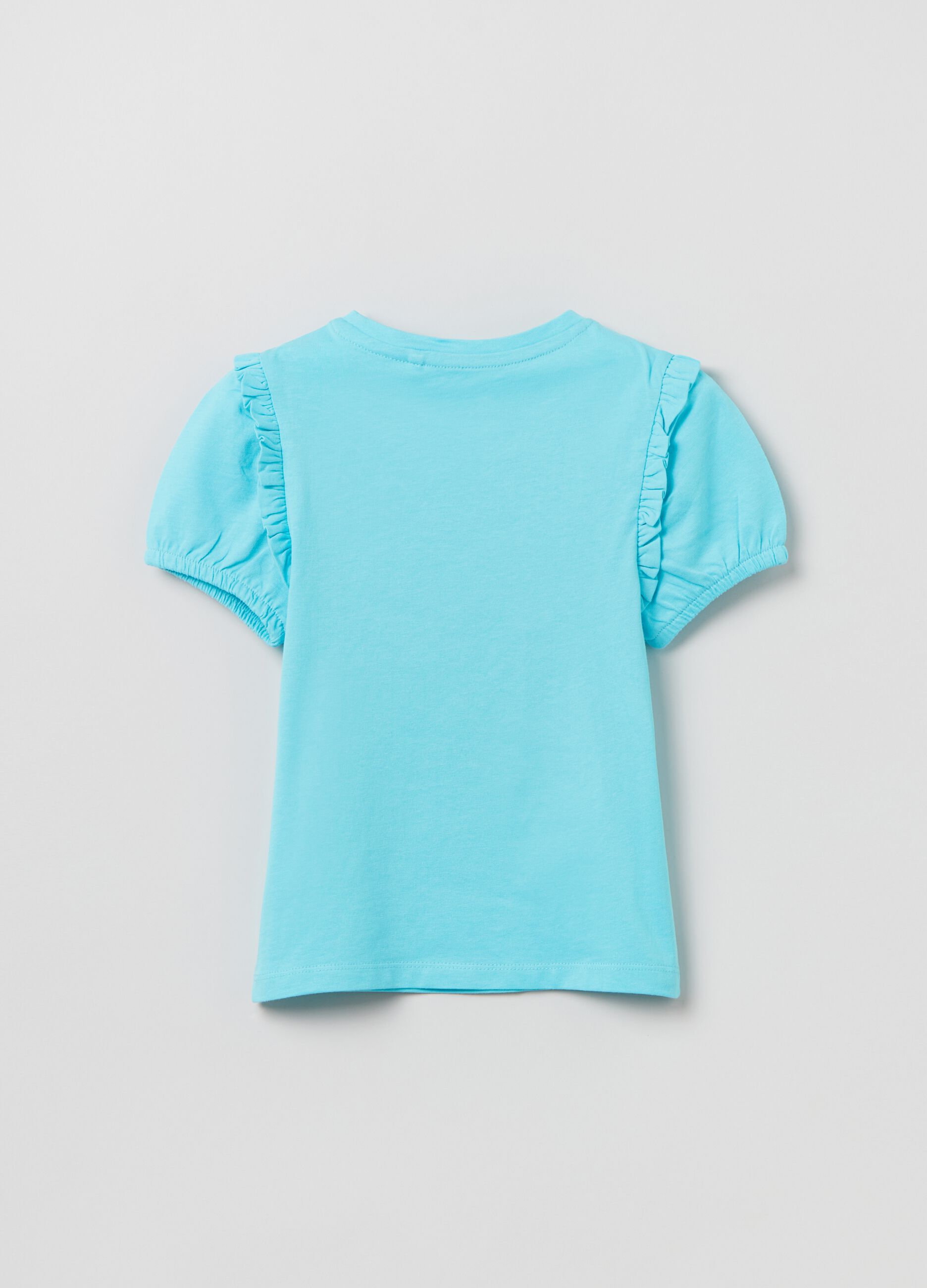 Cotton T-shirt with frills