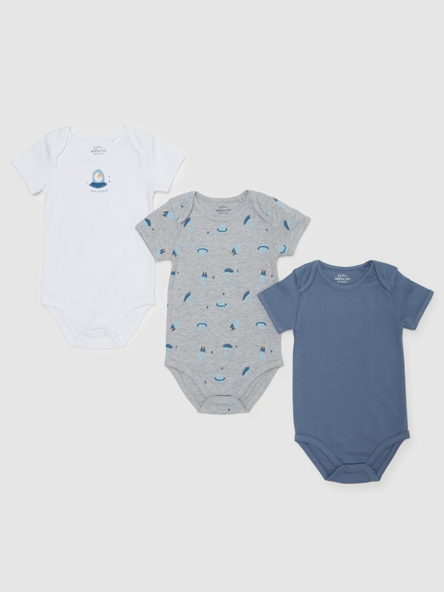 Three-pack bodysuits in organic cotton with print_0