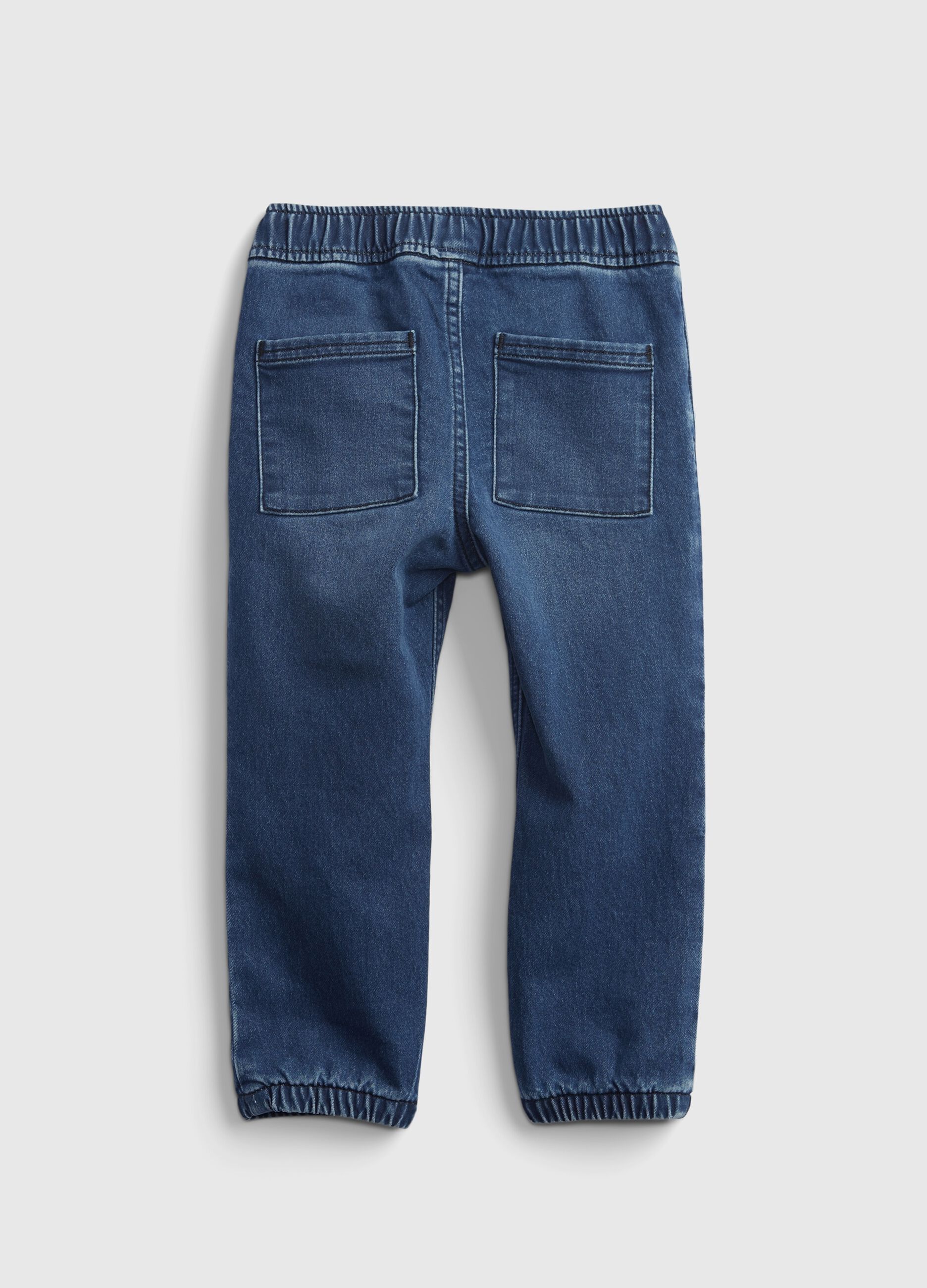 Denim joggers with pockets