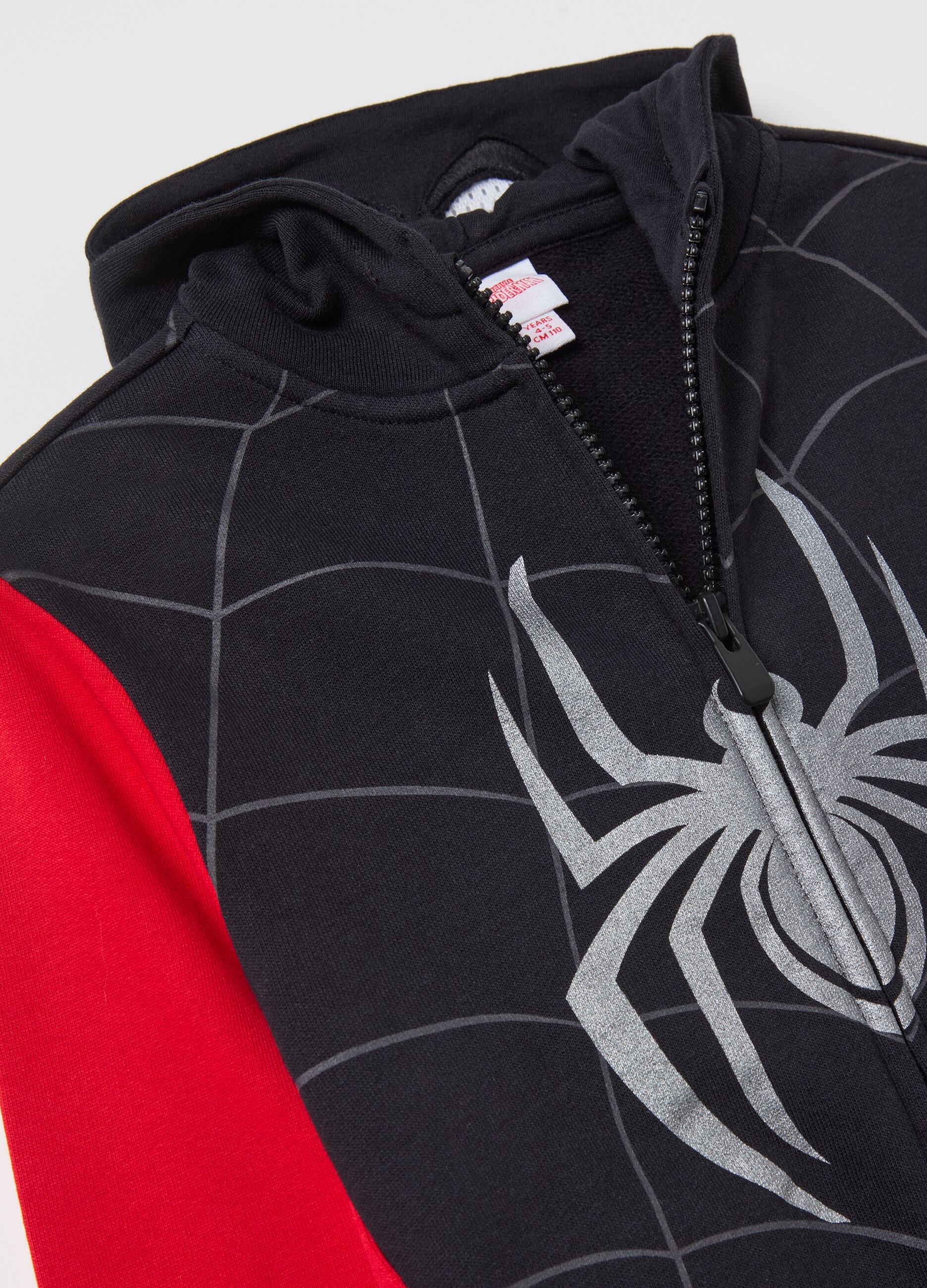 Full-zip con cappuccio stampa Spider-Man