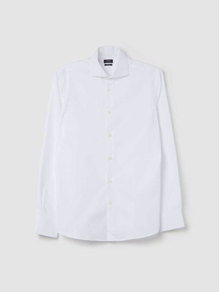 Slim-fit shirt with cut-away collar_3