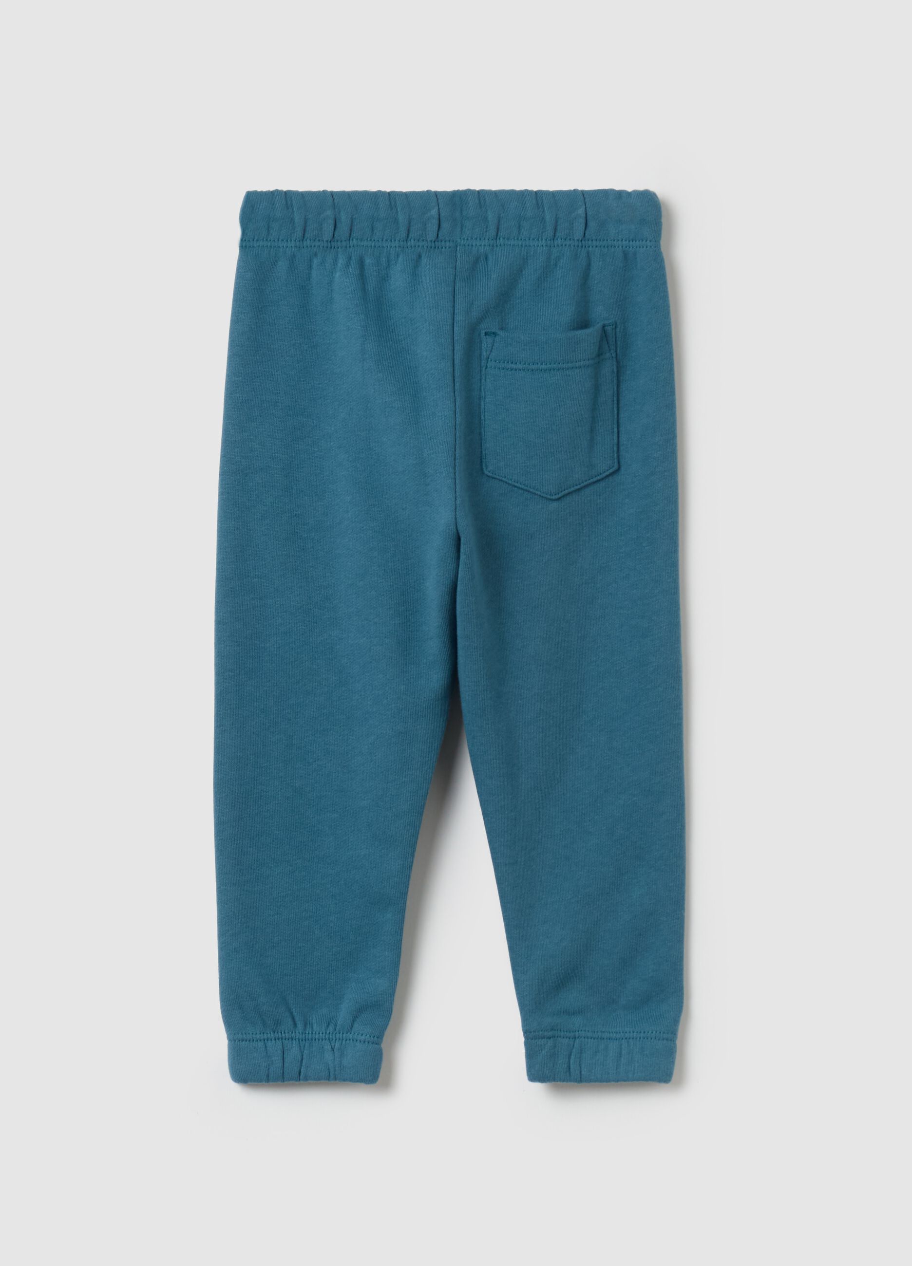 Joggers with drawstring and bear print