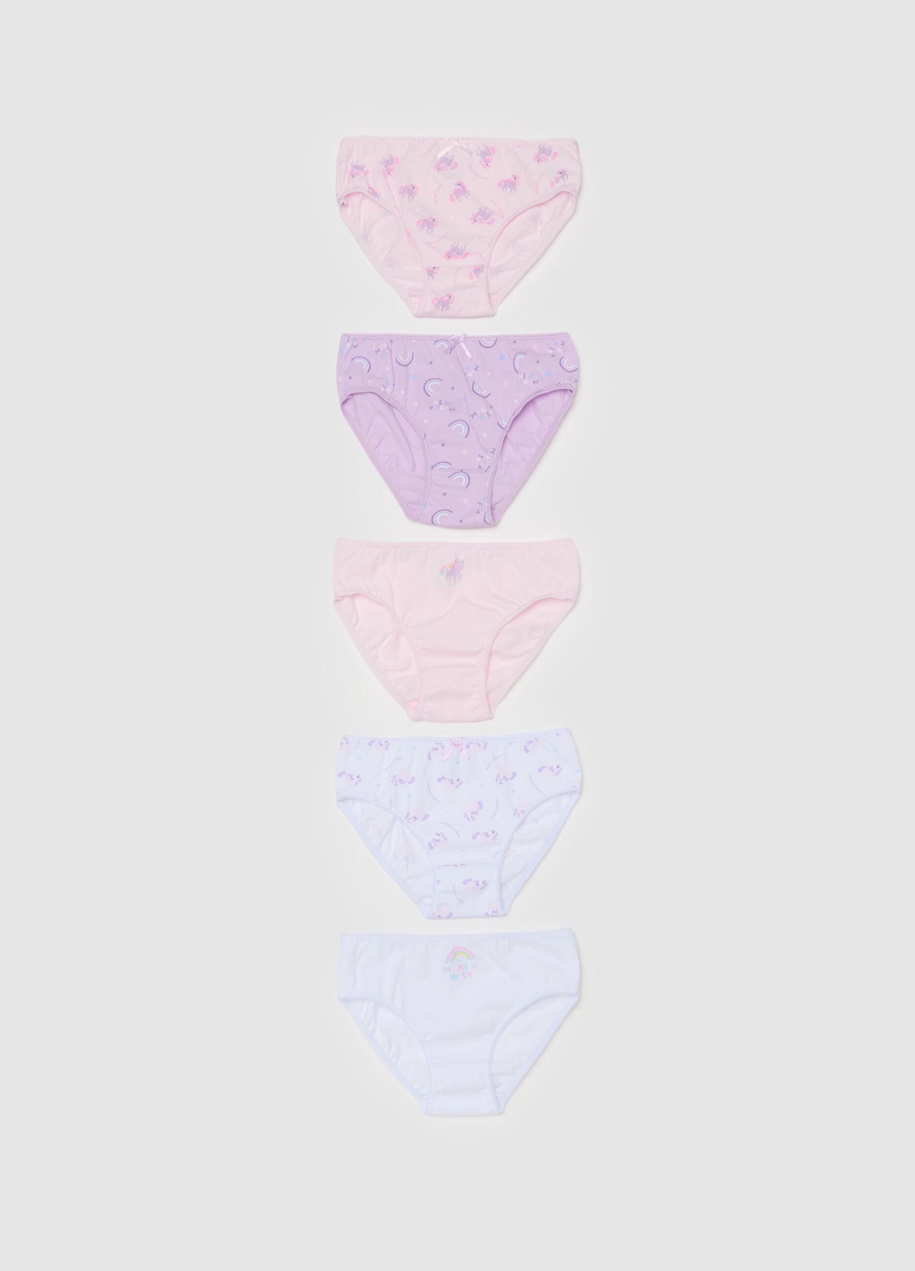 Five-pack briefs in organic cotton with bow