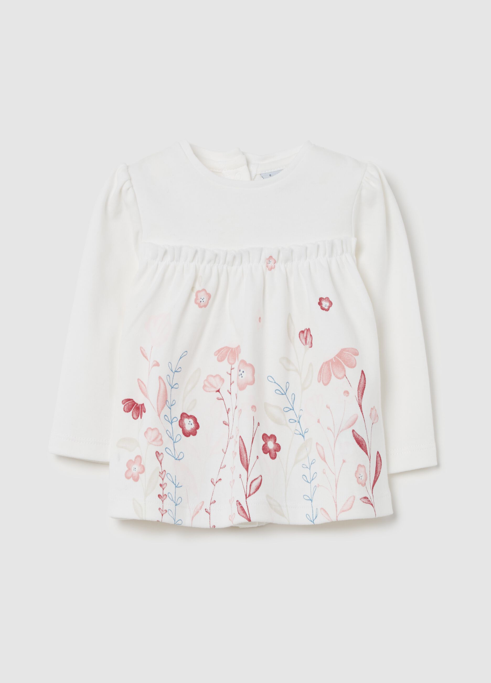 T-shirt floreale in cotone bio