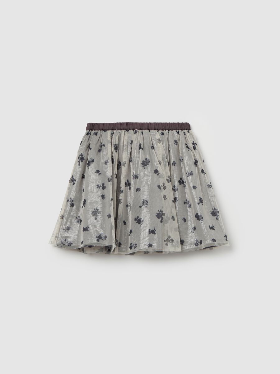 Short skirt in printed mesh_1