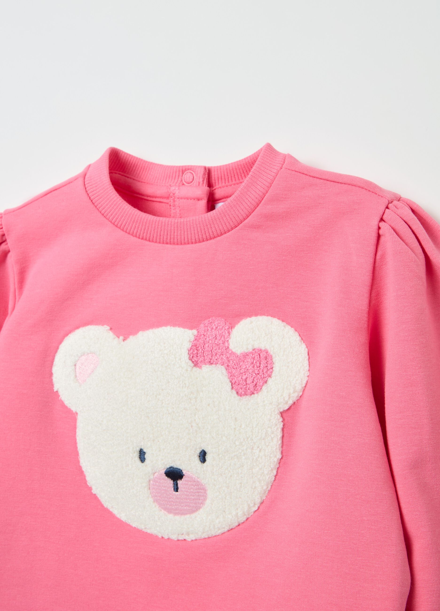 Stretch cotton jogging set with teddy bear