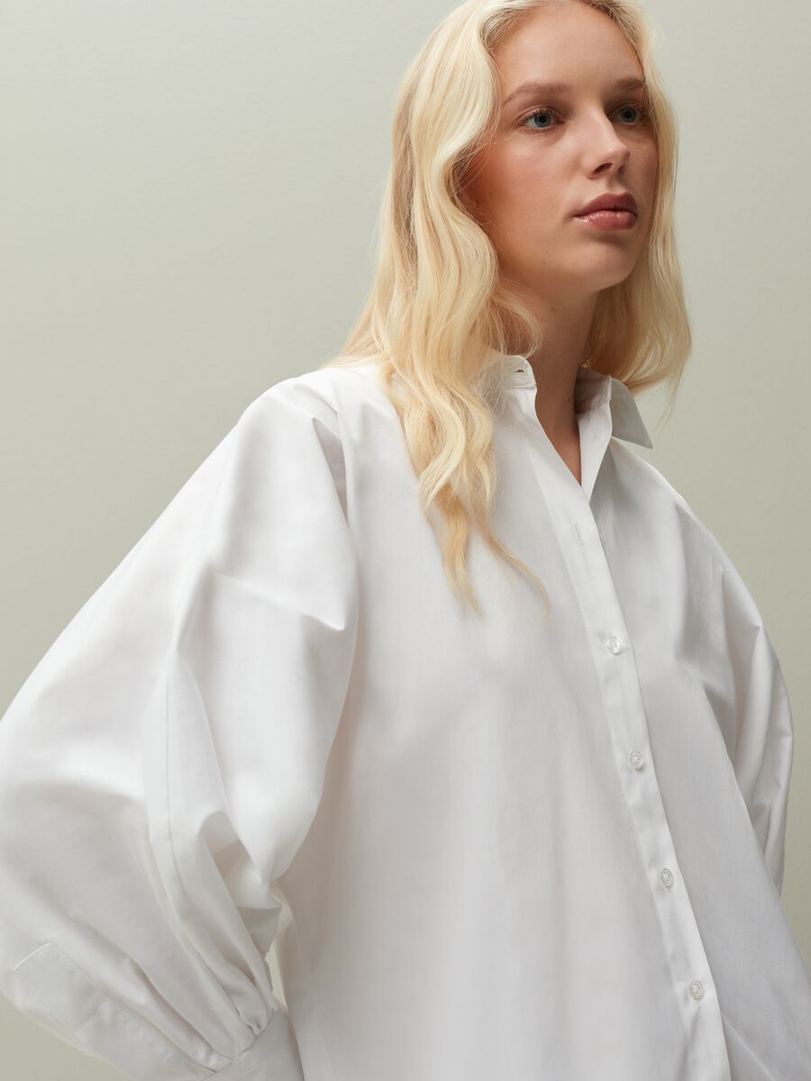 Poplin shirt with puff sleeves_3