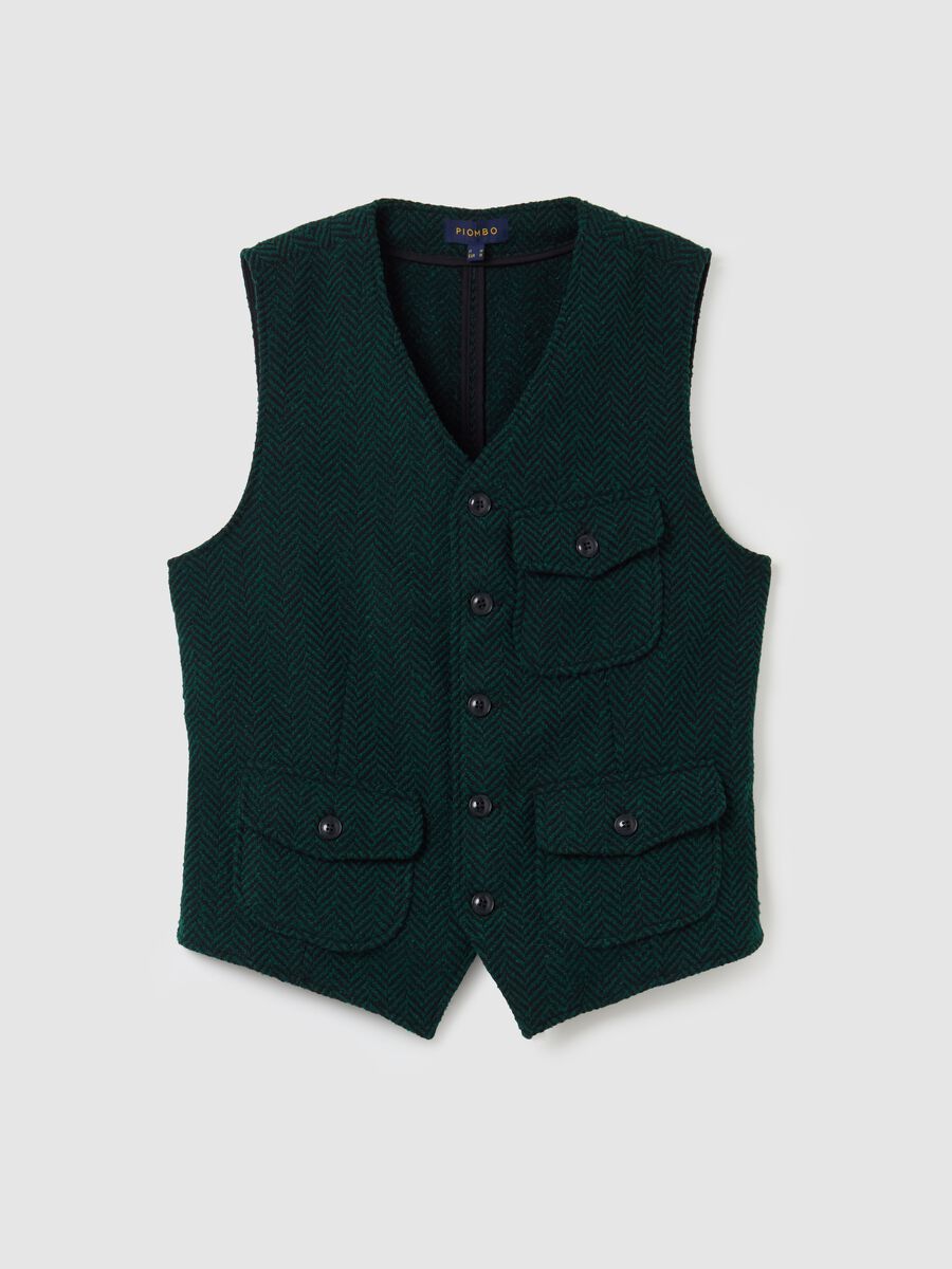 Gilet with herringbone design_4